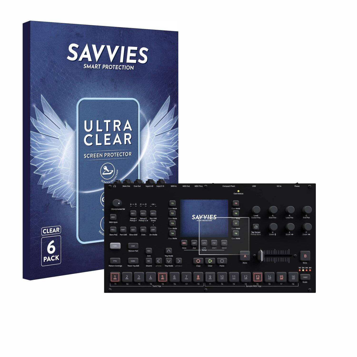 6x Savvies Displayschutz-Folie für Elektron Octatrack