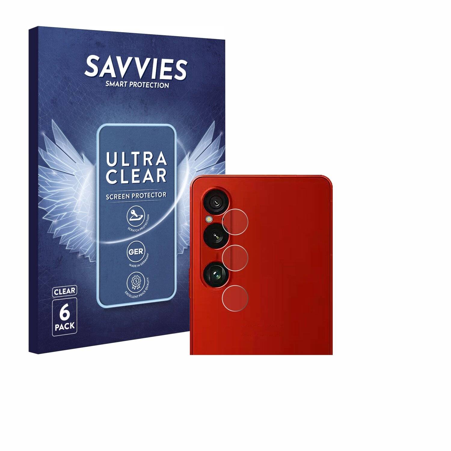 6x Savvies Displayschutz-Folie für Sony Xperia 1 VI (NUR
