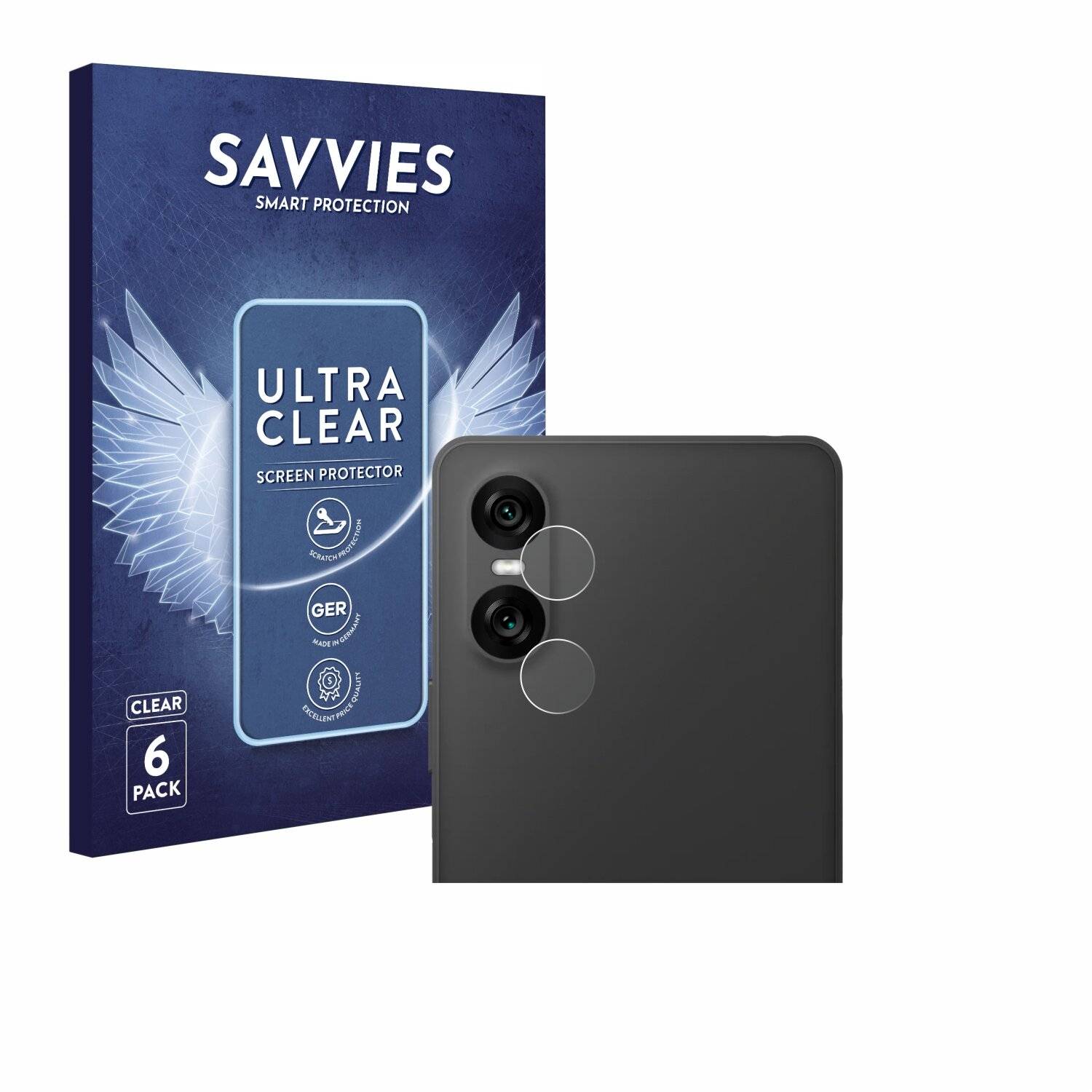 6x Savvies Displayschutz-Folie für Sony Xperia 10 VI (NUR
