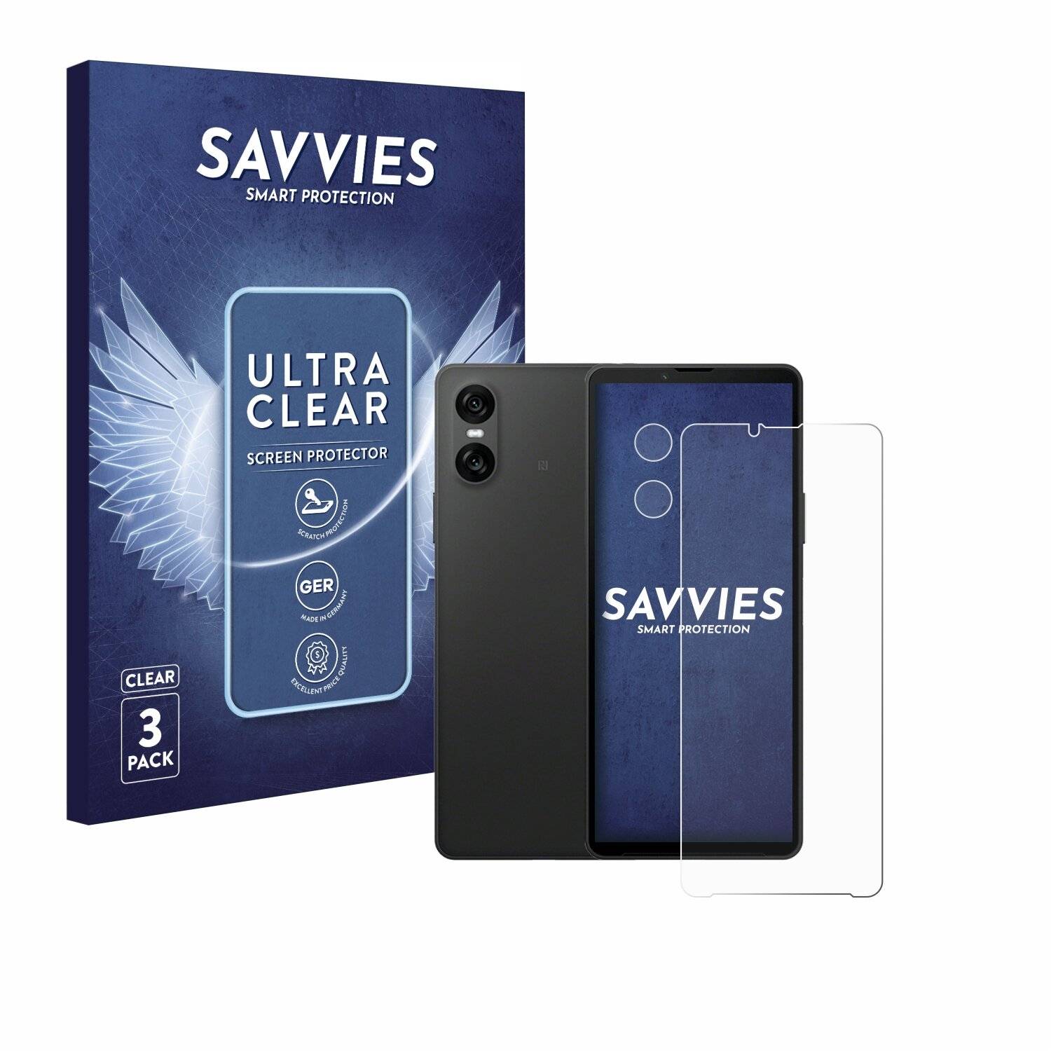 6x Savvies Displayschutz-Folie für Sony Xperia 10 VI