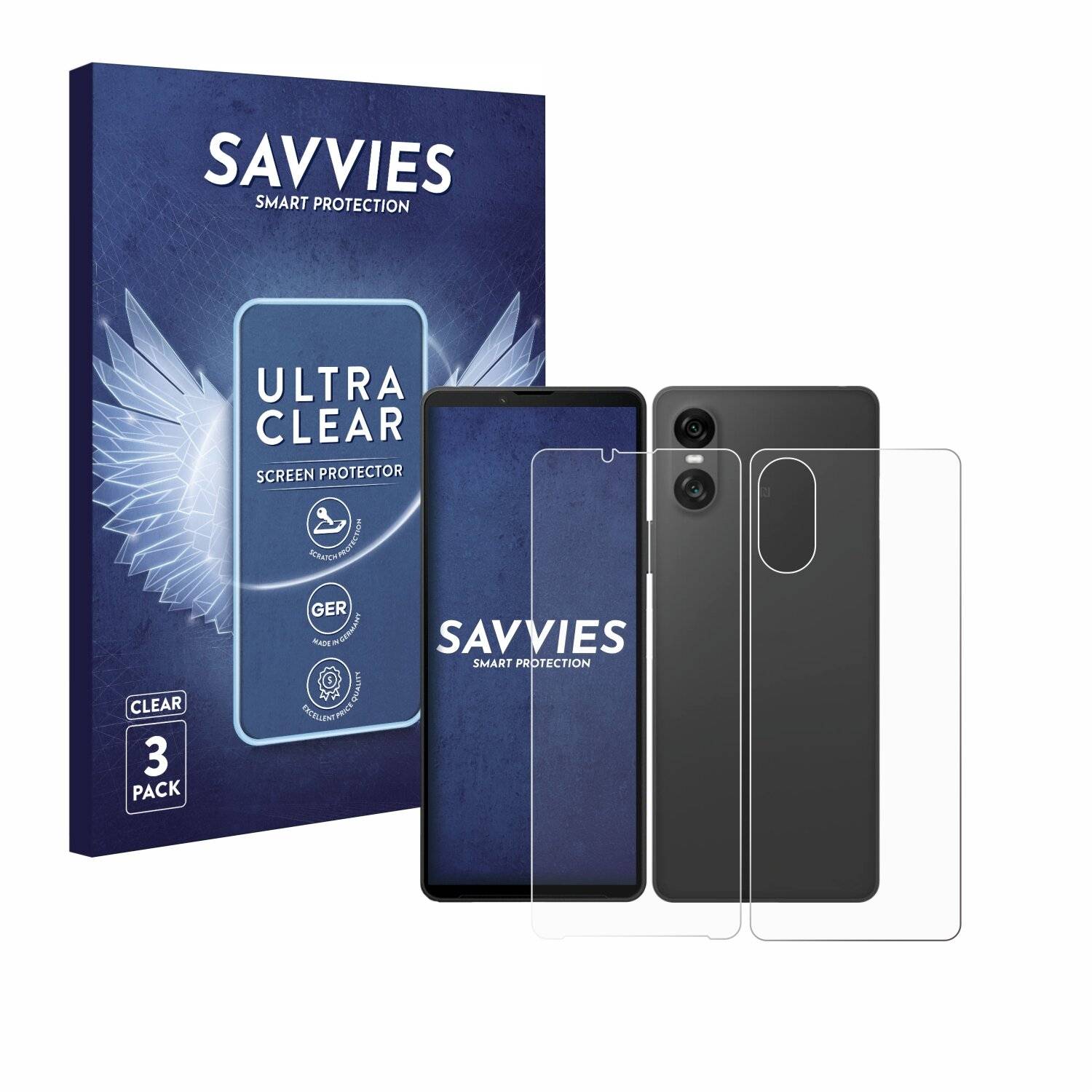 6x Savvies Displayschutz-Folie für Sony Xperia 10 VI