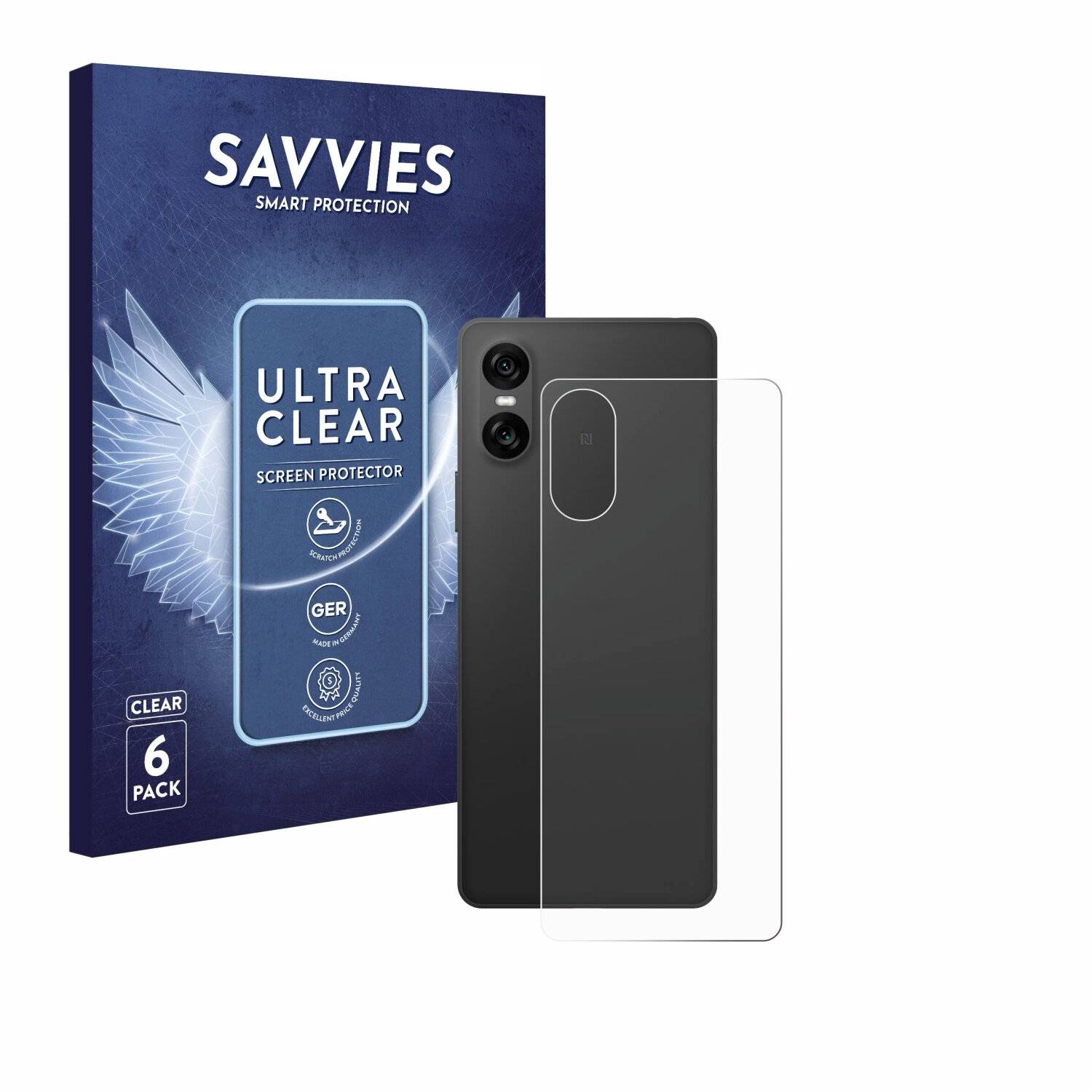 6x Savvies Displayschutz-Folie für Sony Xperia 10 VI