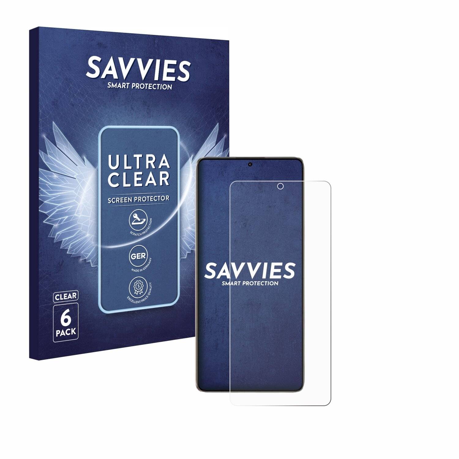 6x Savvies Displayschutz-Folie für Xiaomi Poco