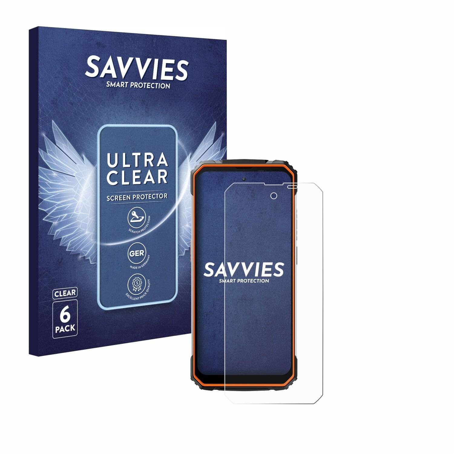 6x Savvies Displayschutz-Folie für Blackview