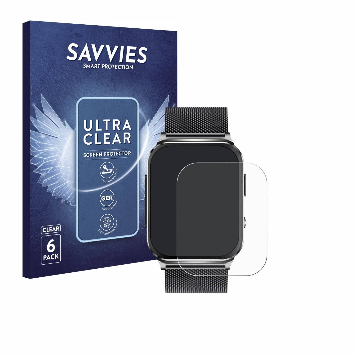 6x Savvies Displayschutz-Folie für Kardena Care Pro 2