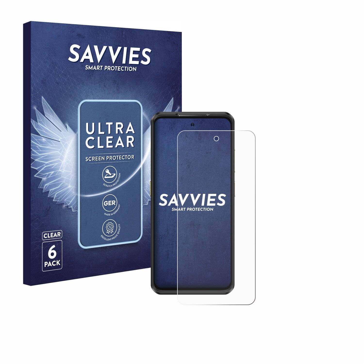 6x Savvies Displayschutz-Folie für Ulefone Armor 25T