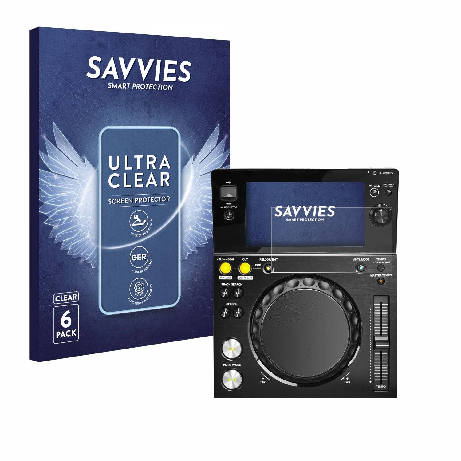6x Savvies Displayschutz-Folie für Pioneer XDJ