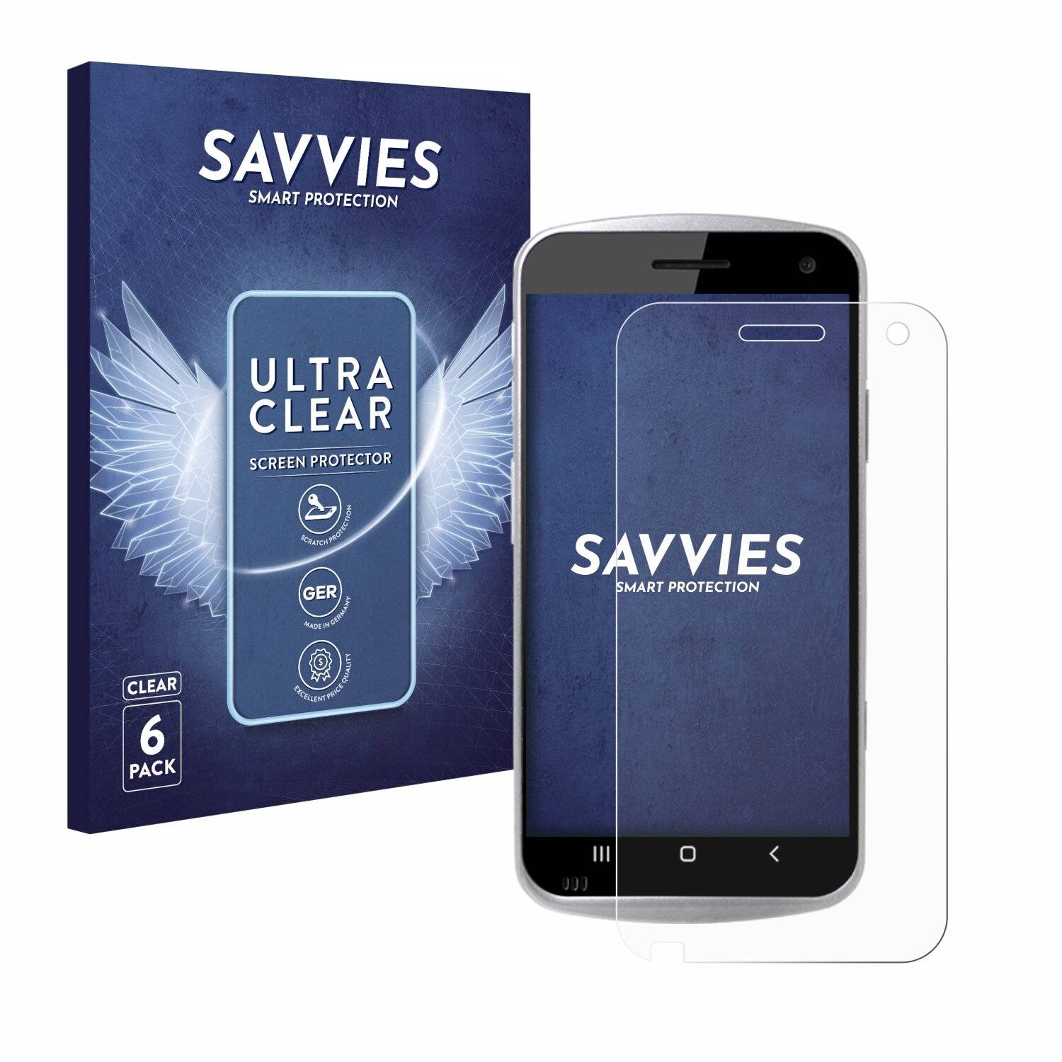 6x Savvies Displayschutz-Folie für Point Mobile
