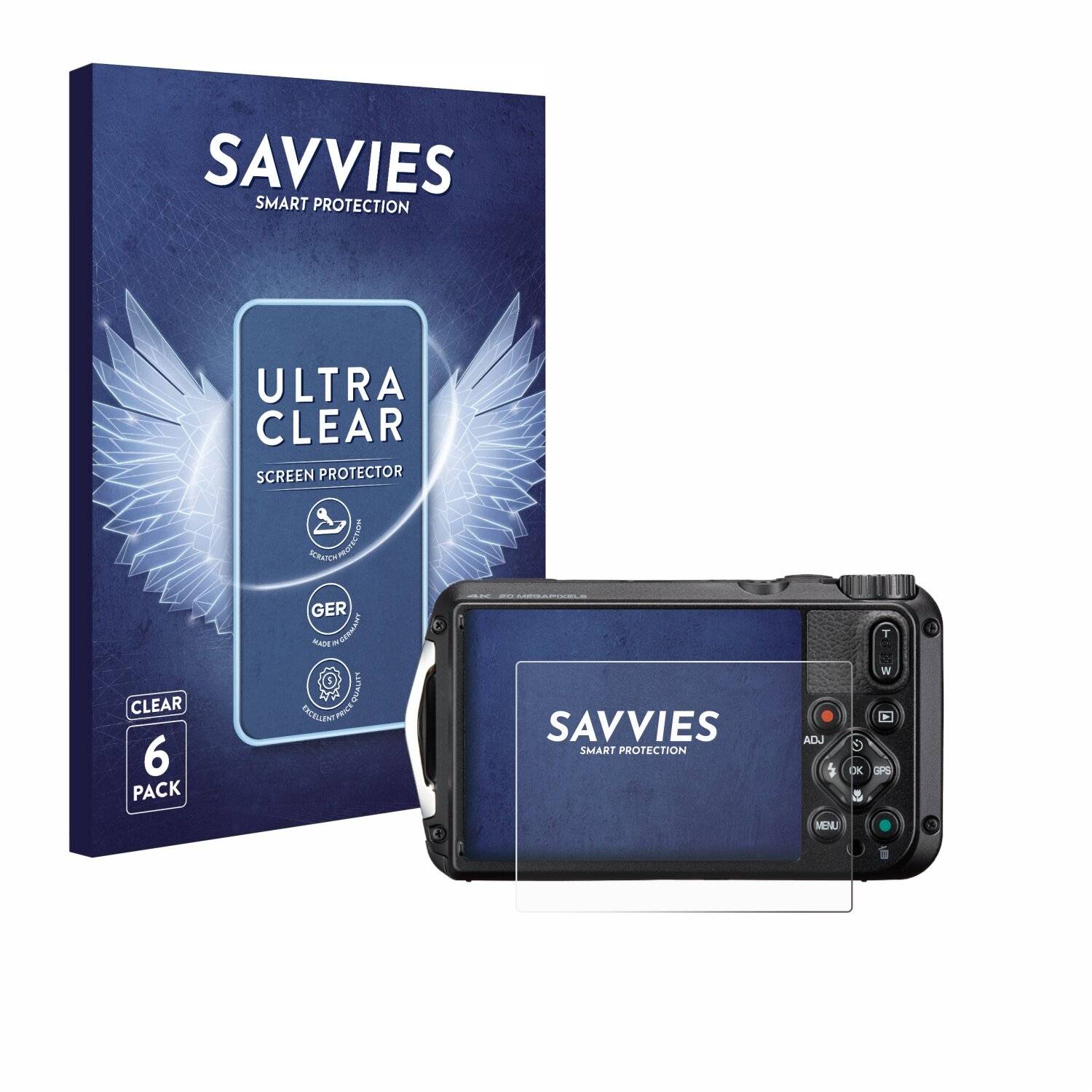 6x Savvies Displayschutz-Folie für Ricoh Pentax