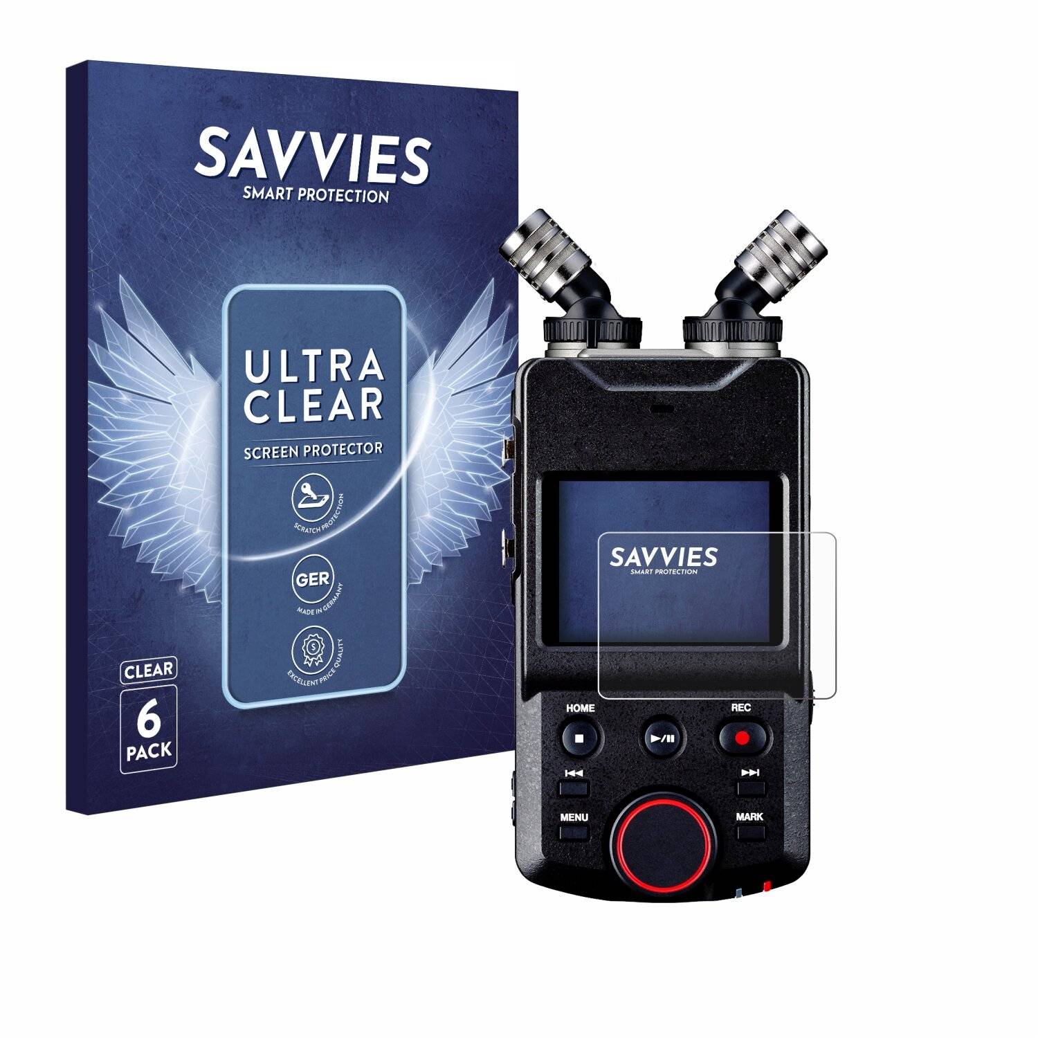 6x Savvies Displayschutz-Folie für Tascam Portacapture