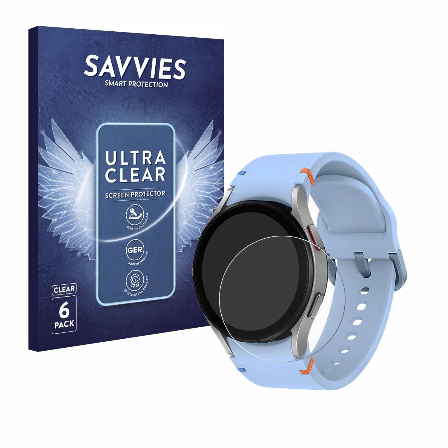 6x Savvies Displayschutz-Folie für Samsung Galaxy Watch
