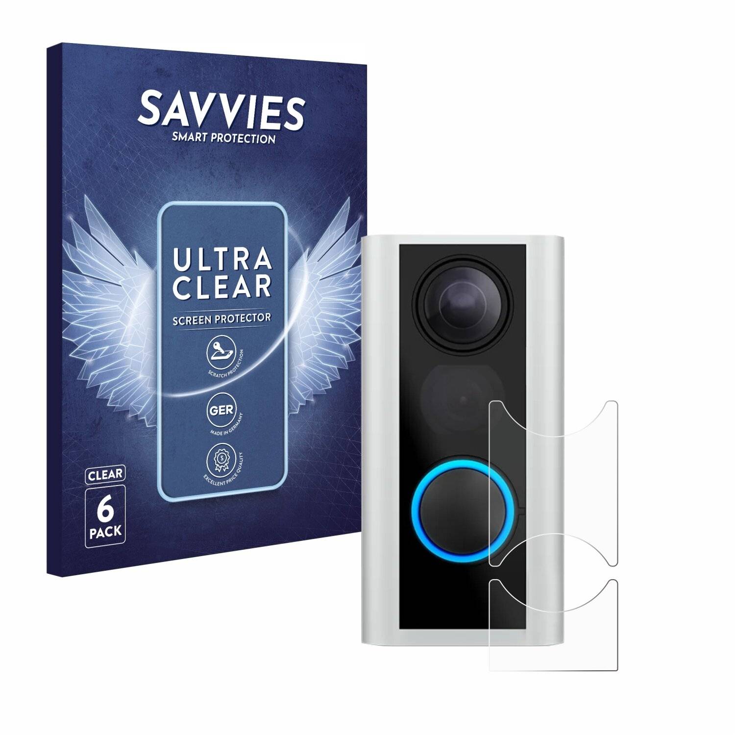 6x Savvies Displayschutz-Folie für Ring Door View Cam