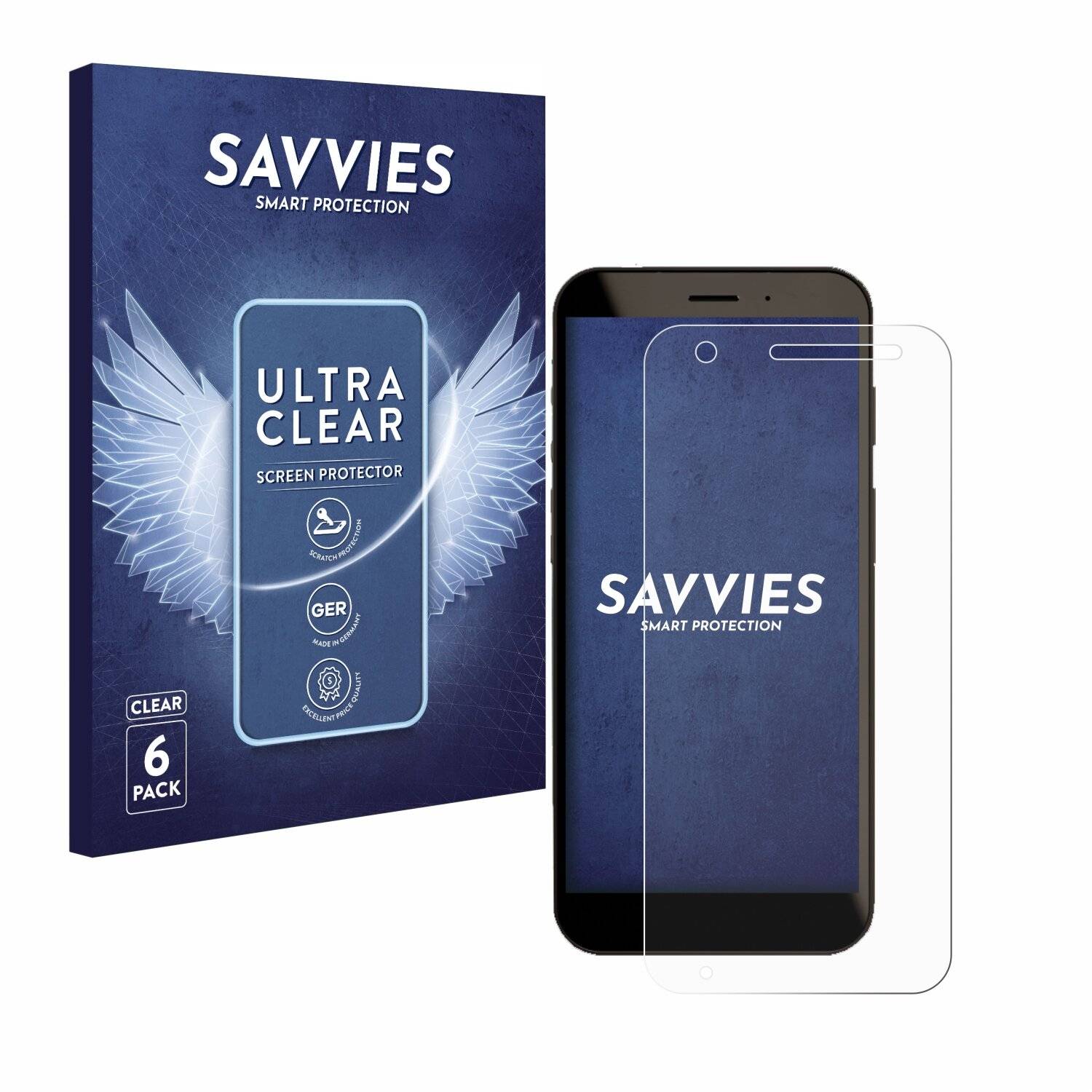 6x Savvies Displayschutz-Folie für Datalogic Memor 30 /