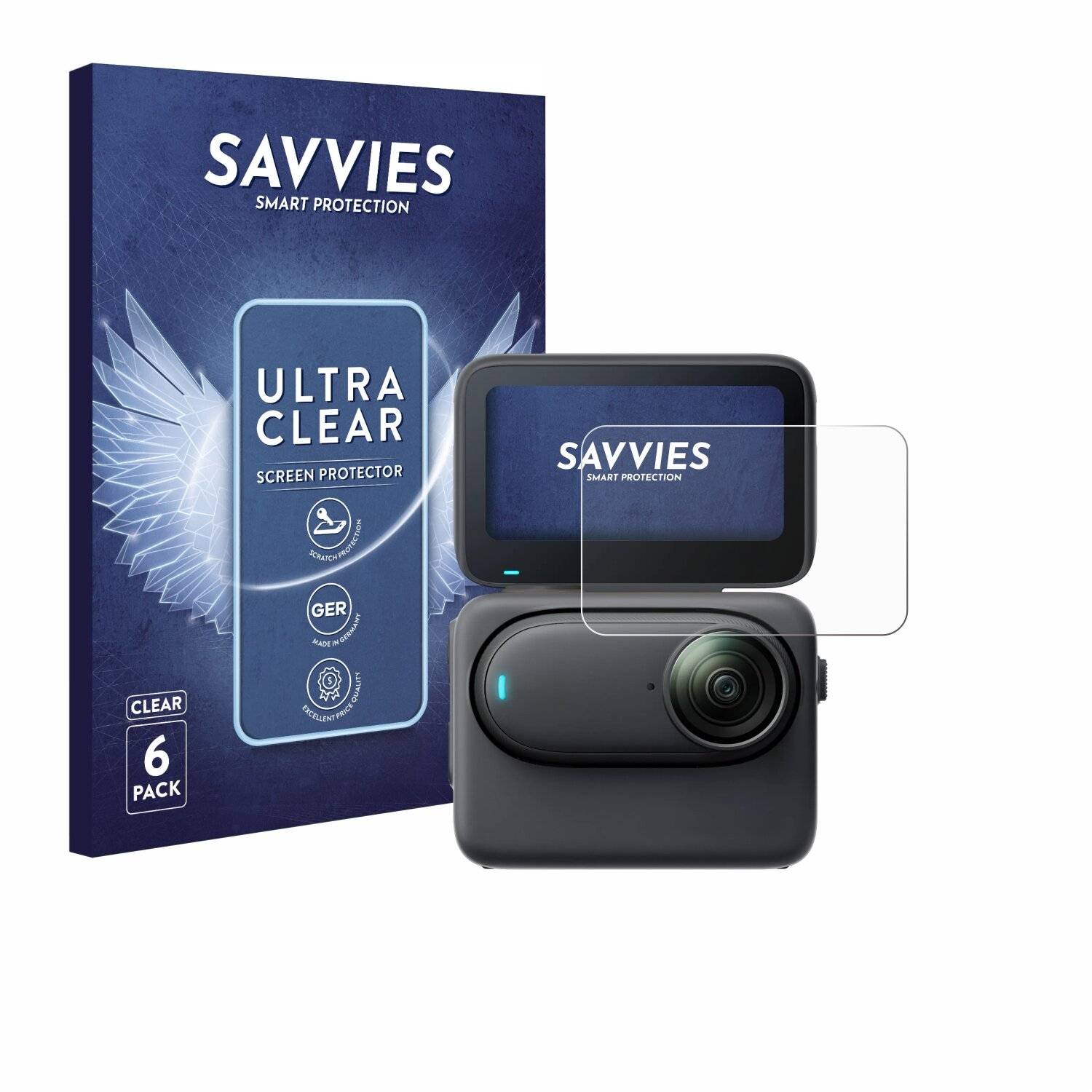 6x Savvies Displayschutz-Folie für Insta360 Go