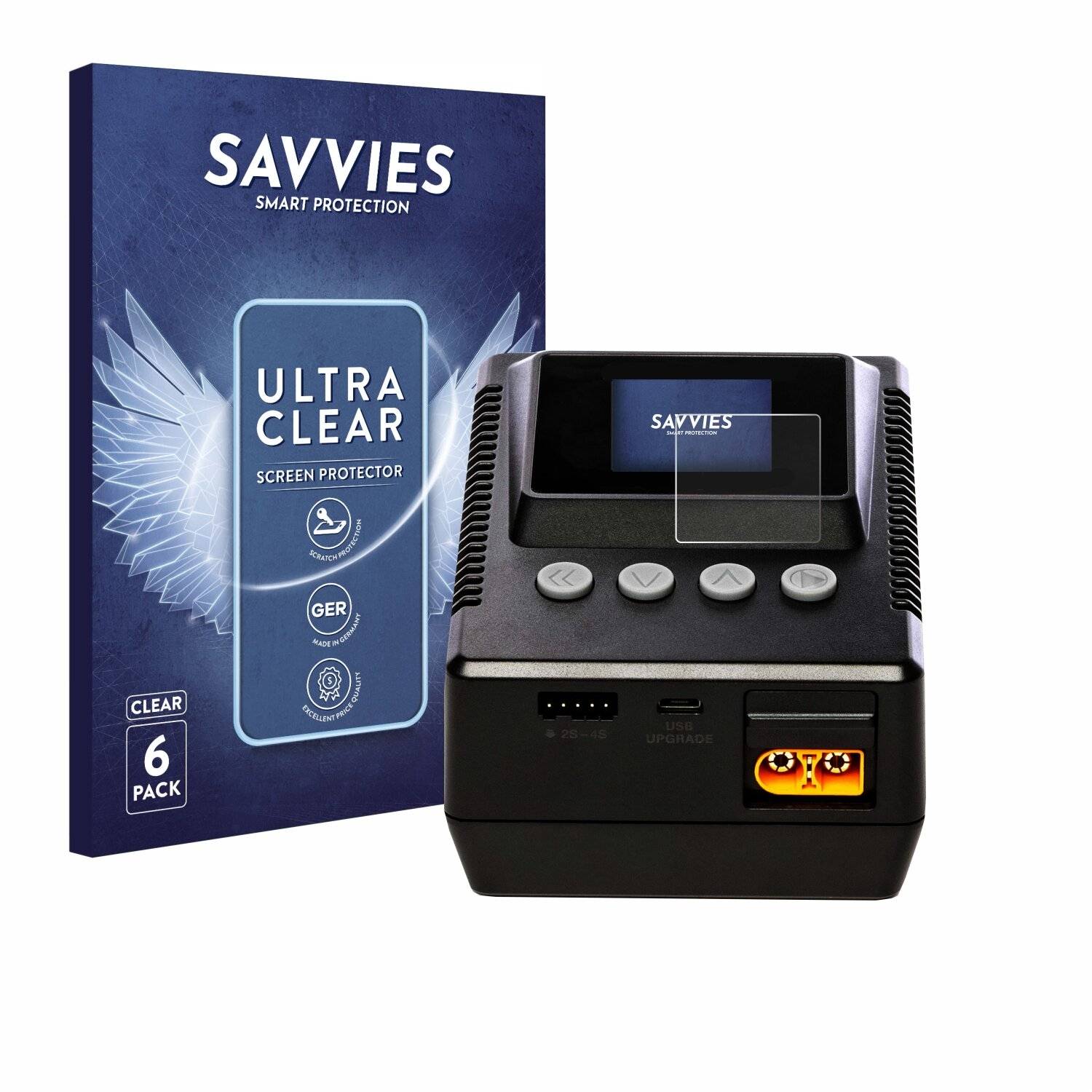 6x Savvies Displayschutz-Folie für Spektrum Smart charger S155