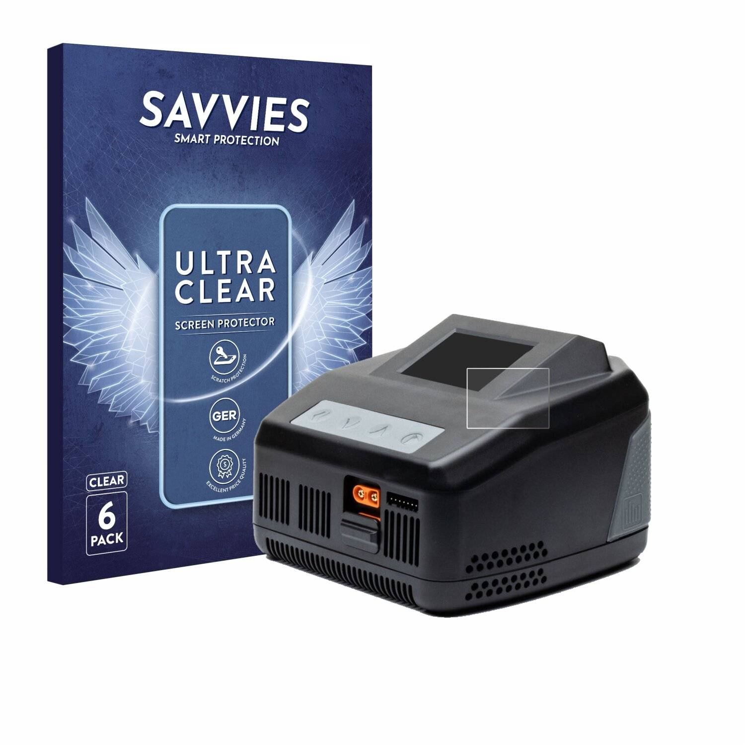 6x Savvies Displayschutz-Folie für Spektrum Smart charger S1200