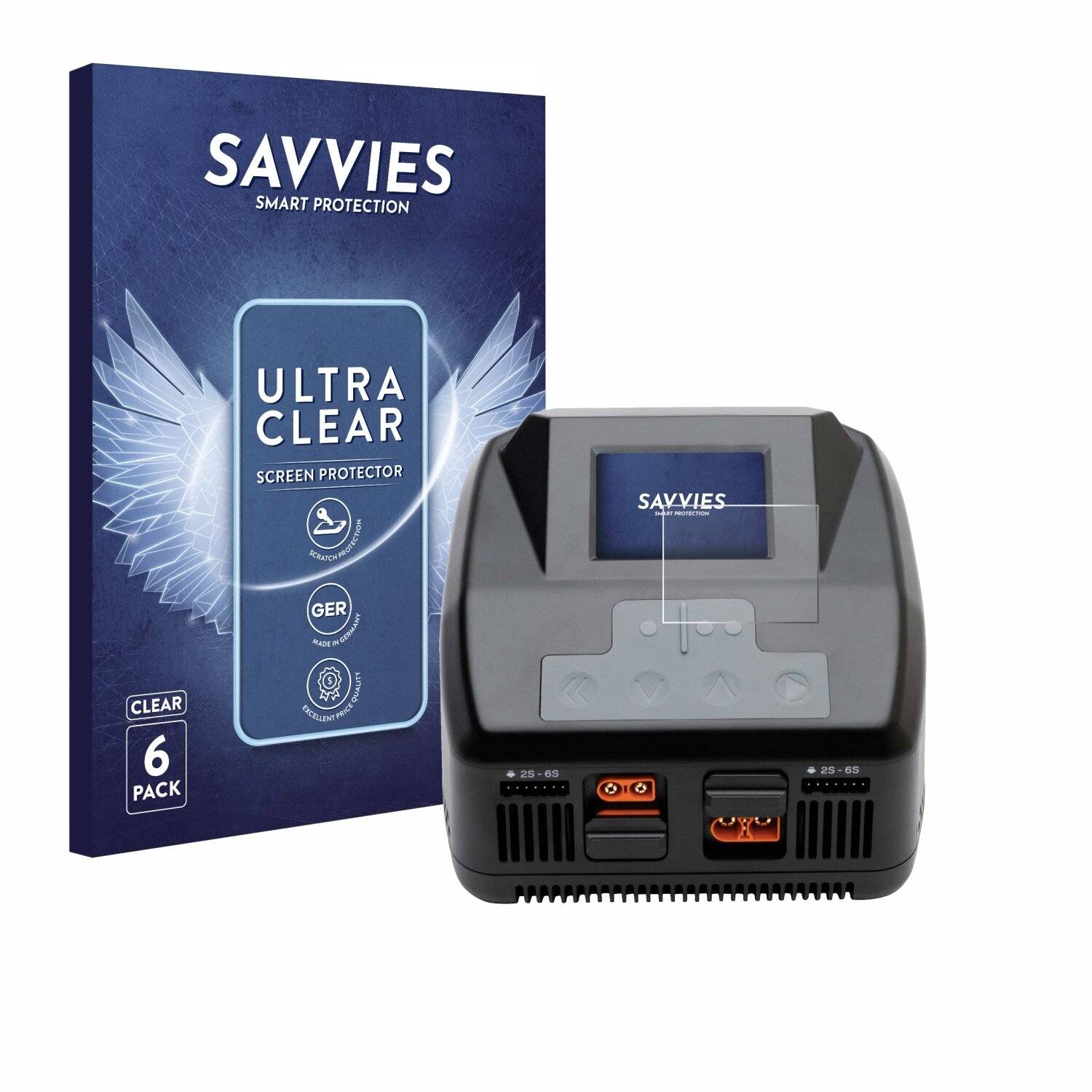 6x Savvies Displayschutz-Folie für Spektrum Smart charger S2100