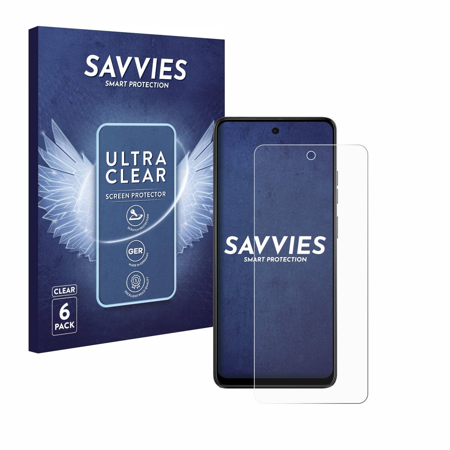 6x Savvies Displayschutz-Folie für Motorola Moto