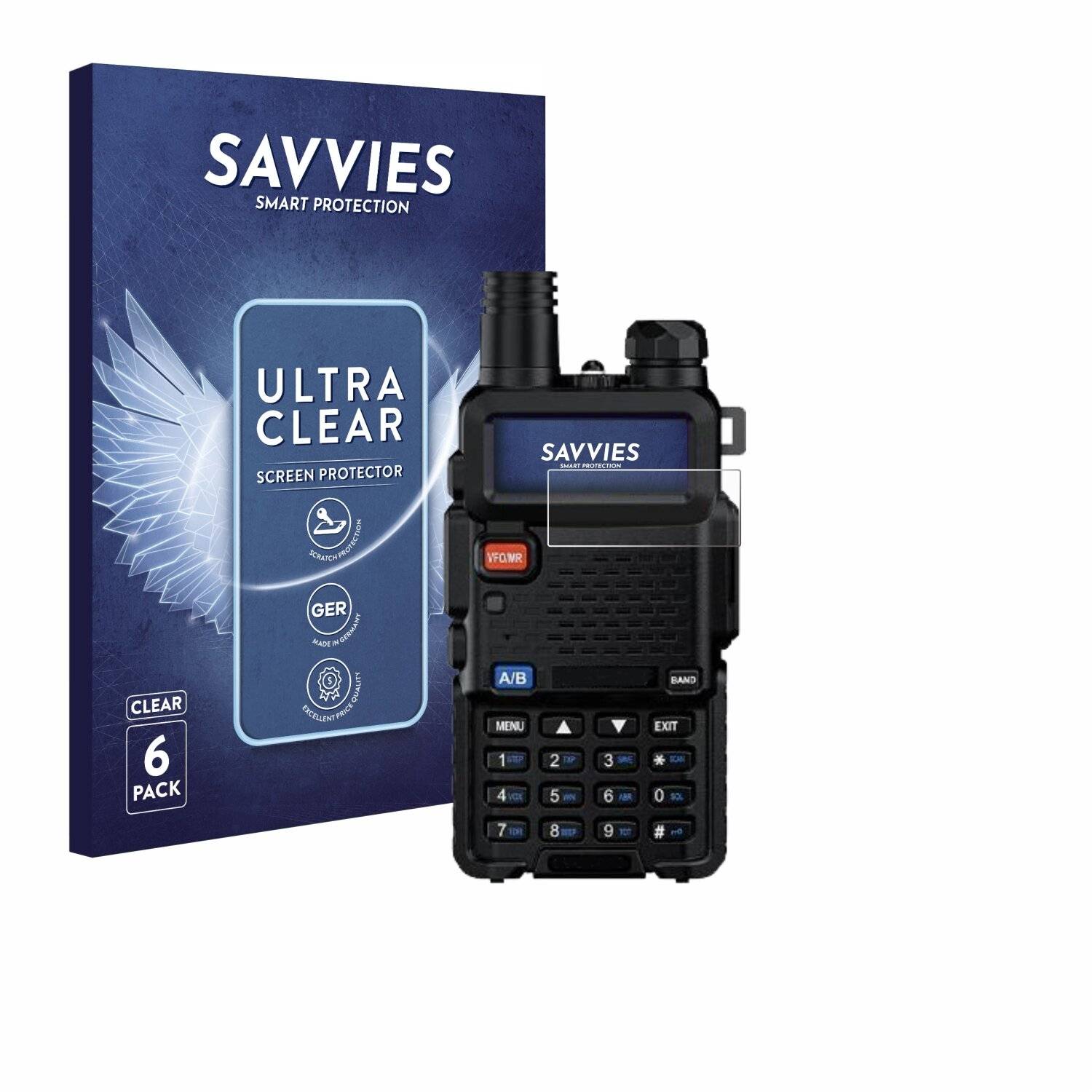 6x Savvies Displayschutz-Folie für Baofeng UV-5G