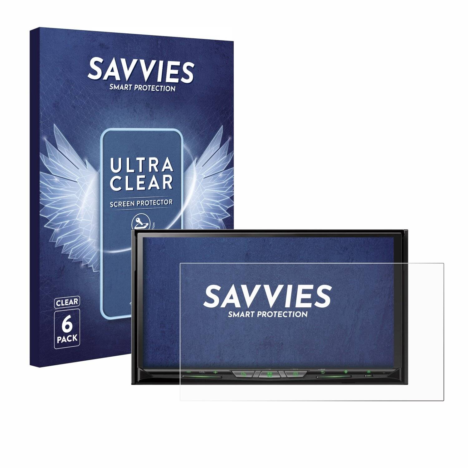 6x Savvies Displayschutz-Folie für Pioneer