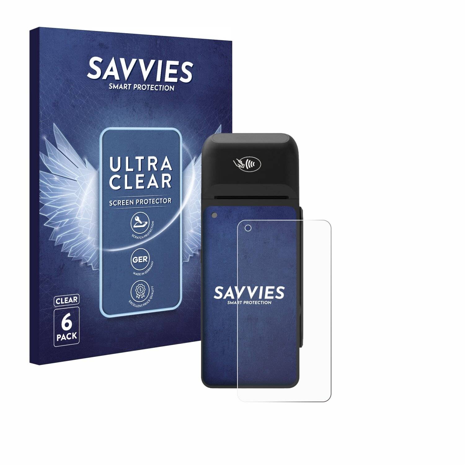 6x Savvies Displayschutz-Folie für Verifone