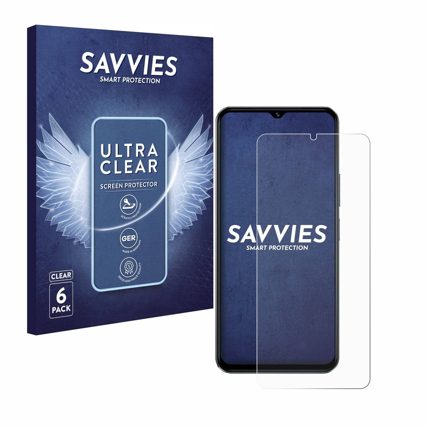 6x Savvies Displayschutz-Folie für Vivo iQOO Z9