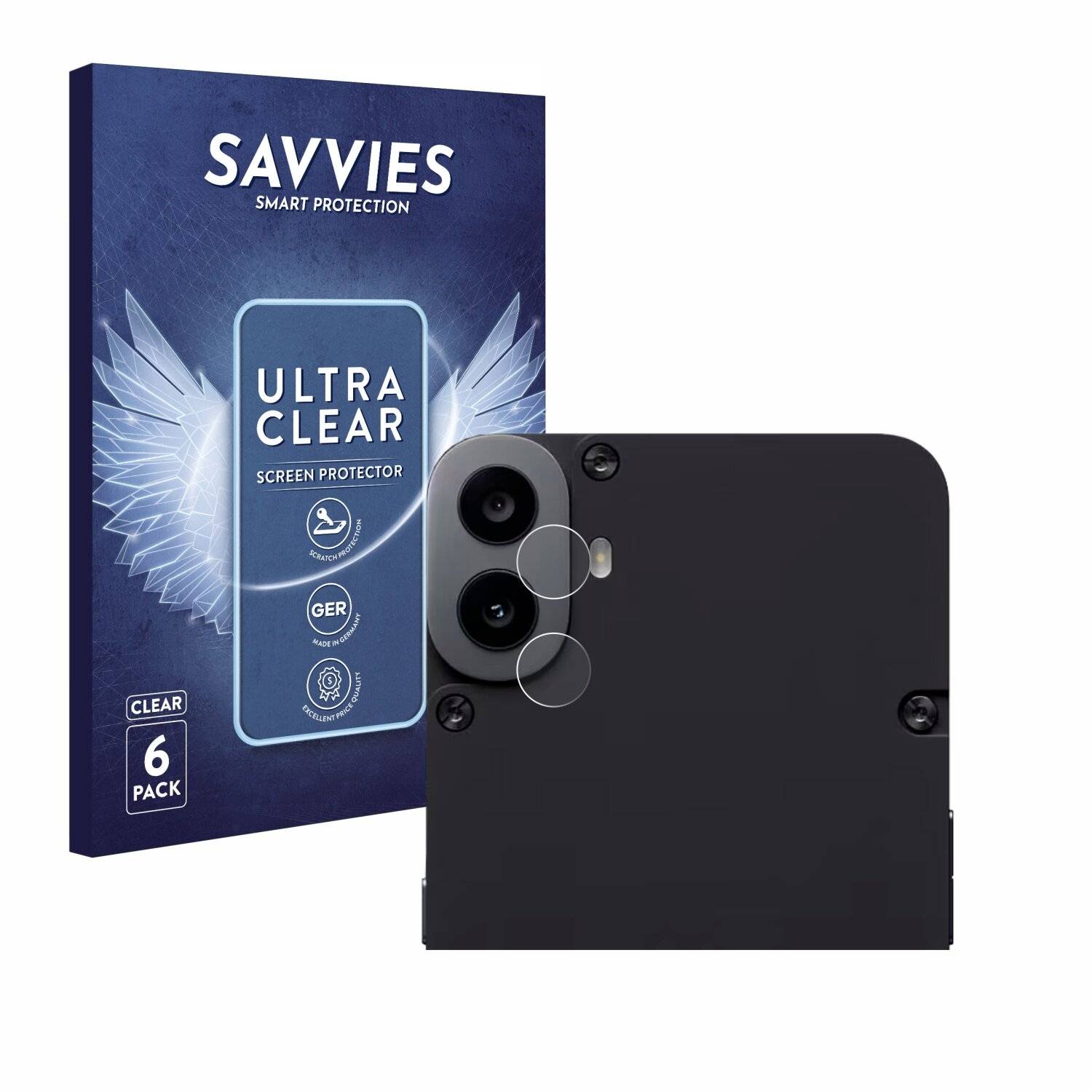 6x Savvies Displayschutz-Folie für Nothing CMF Phone 1 (NUR