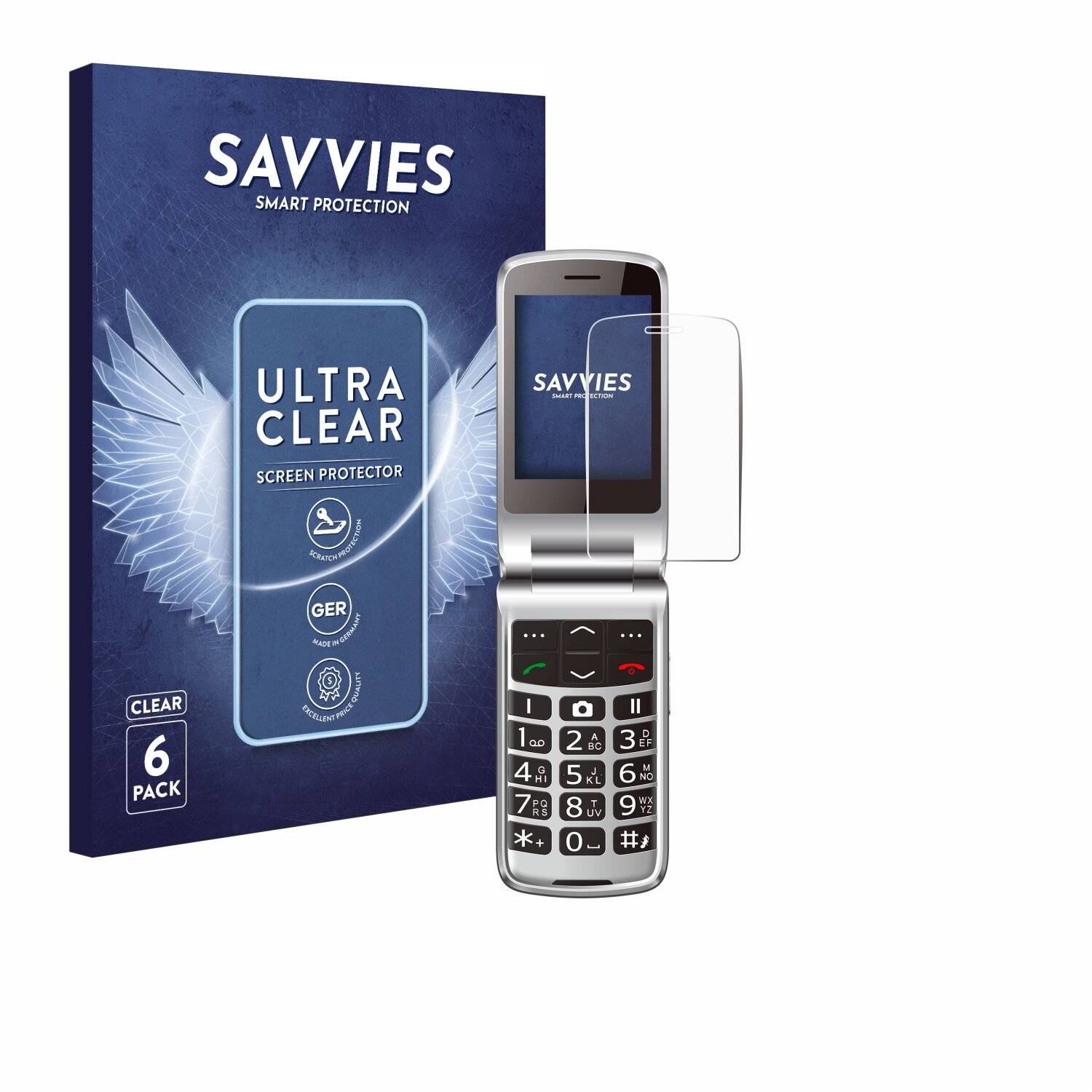 6x Savvies Displayschutz-Folie für Beafon