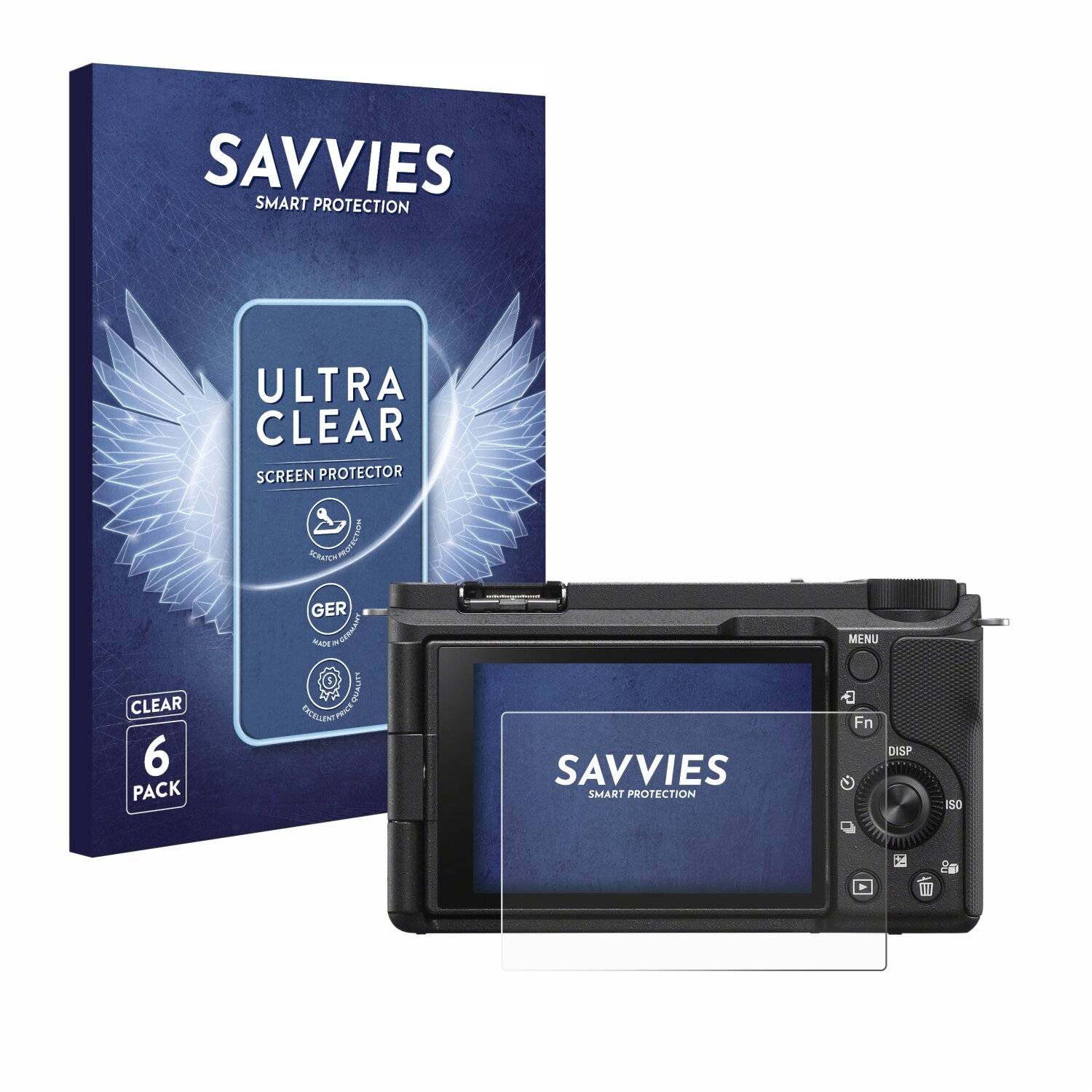 6x Savvies Displayschutz-Folie für Sony Alpha ZV-E10