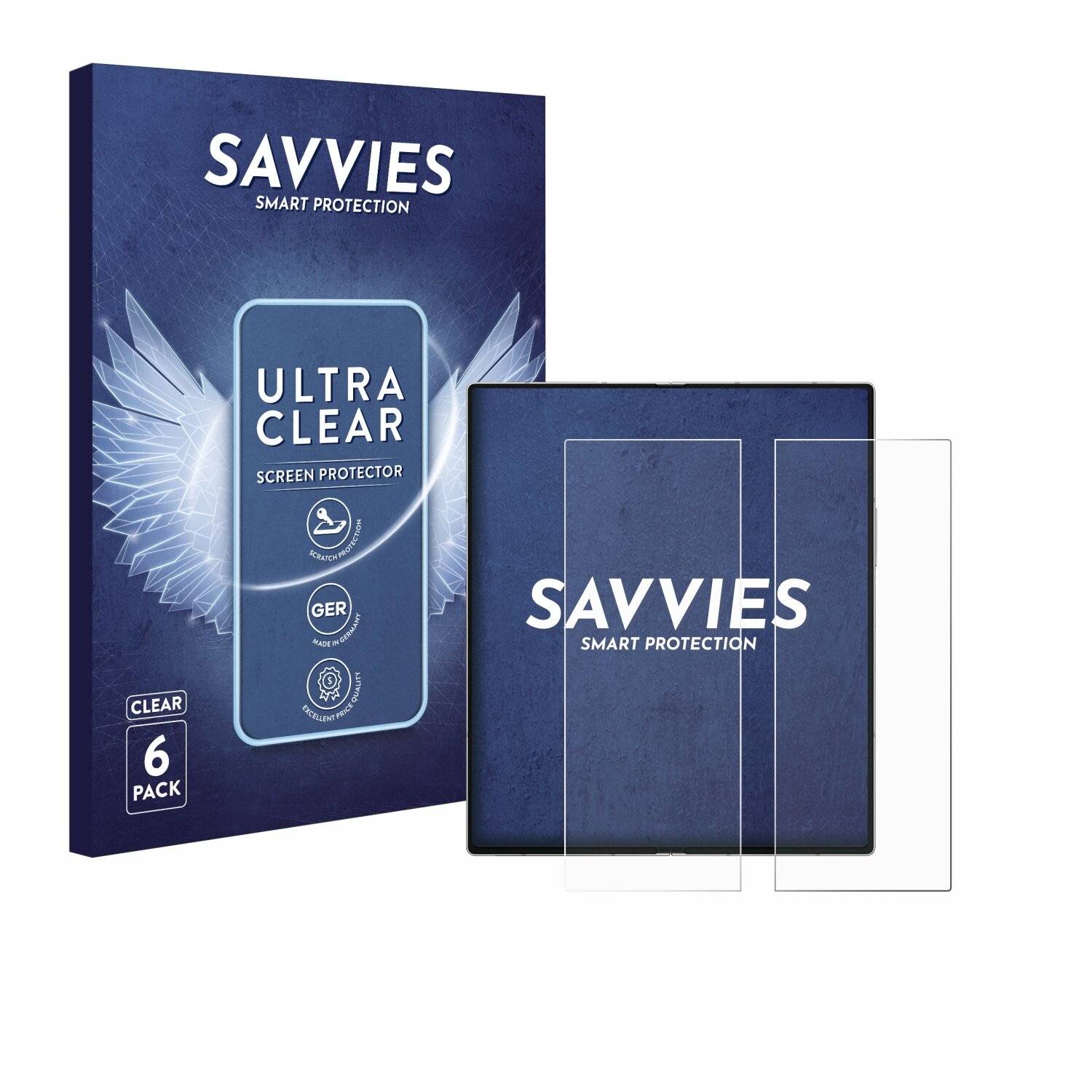 6x Savvies Displayschutz-Folie für Samsung Galaxy Z Fold 6 5G (Inneres