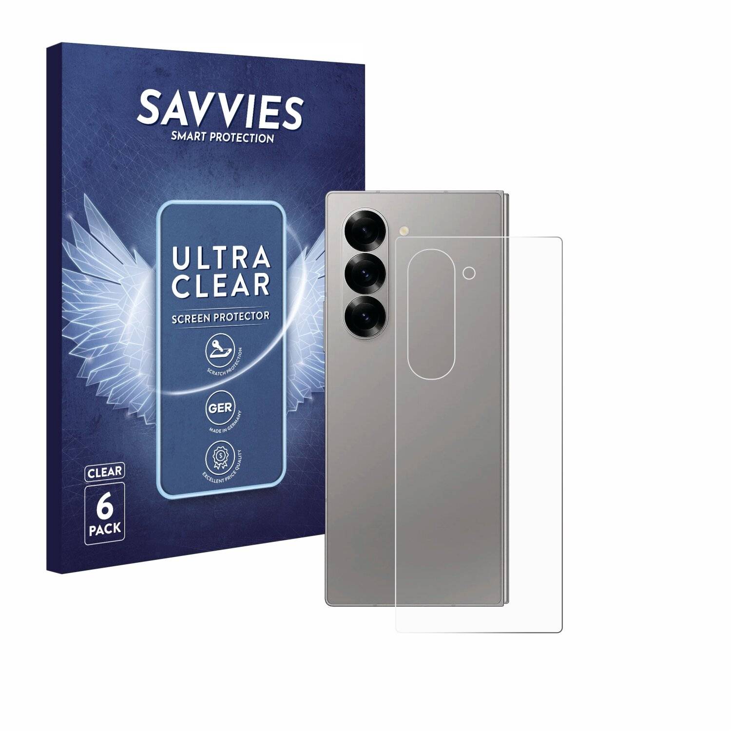 6x Savvies Displayschutz-Folie für Samsung Galaxy Z Fold 6 5G