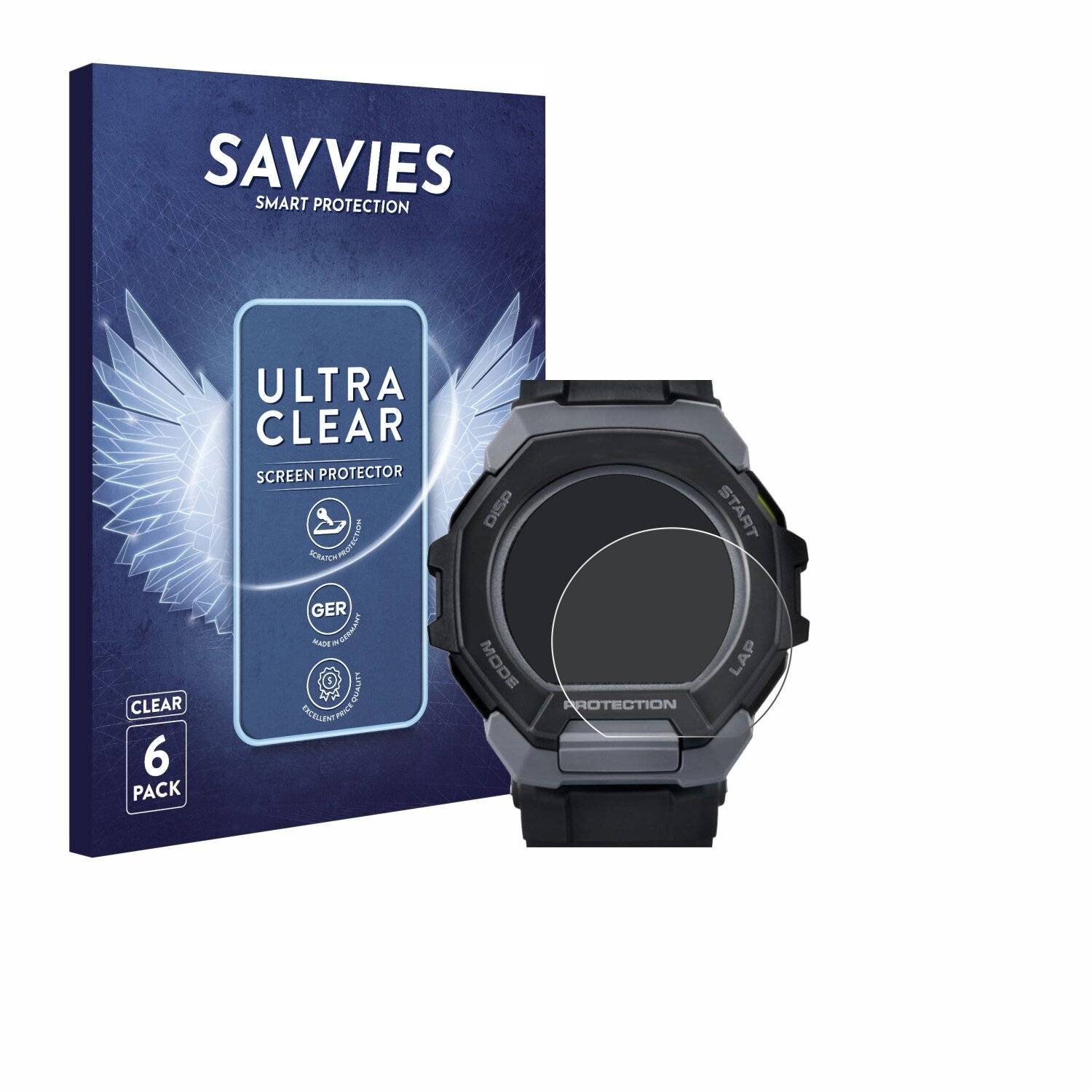 6x Savvies Displayschutz-Folie für Casio G-Shock G-Squad