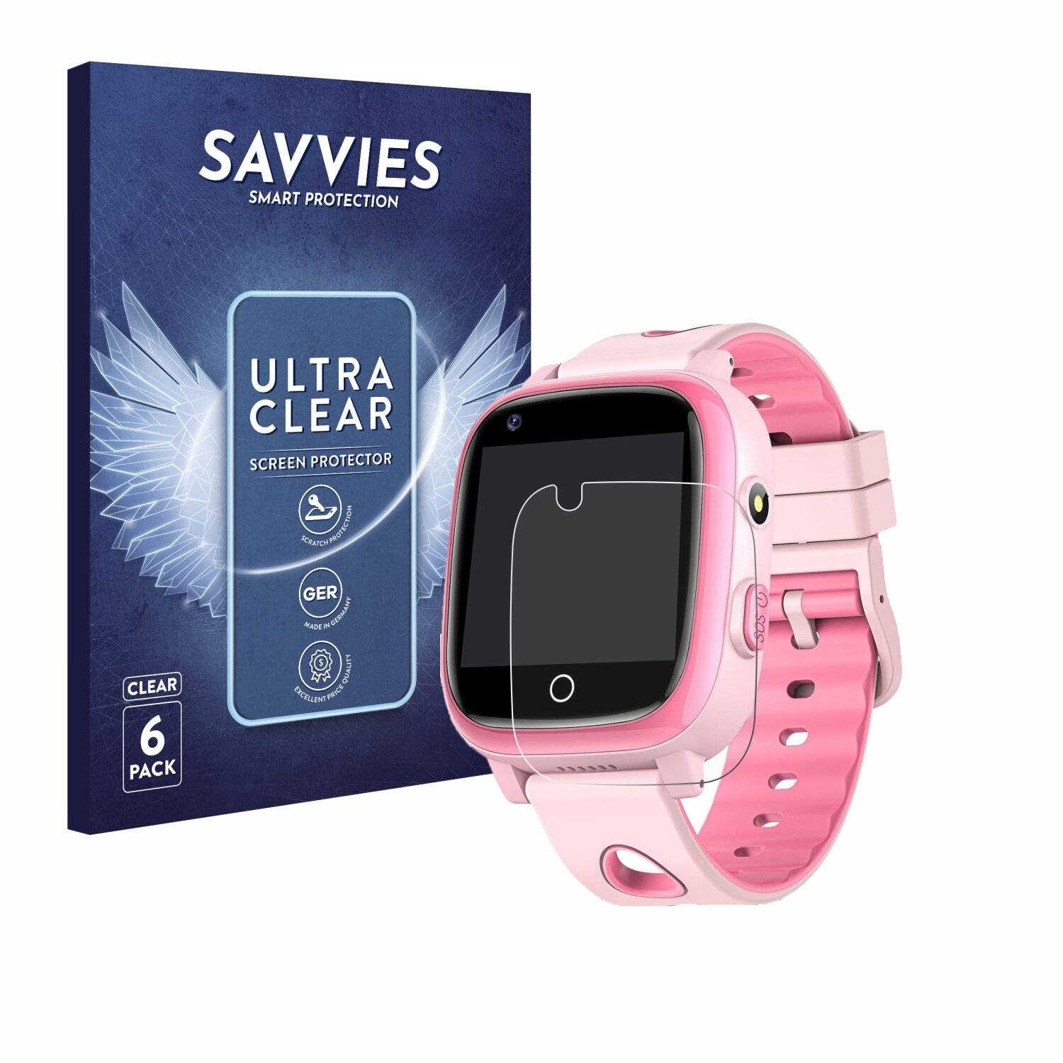 6x Savvies Displayschutz-Folie für Sanorum Kids Smartwatch
