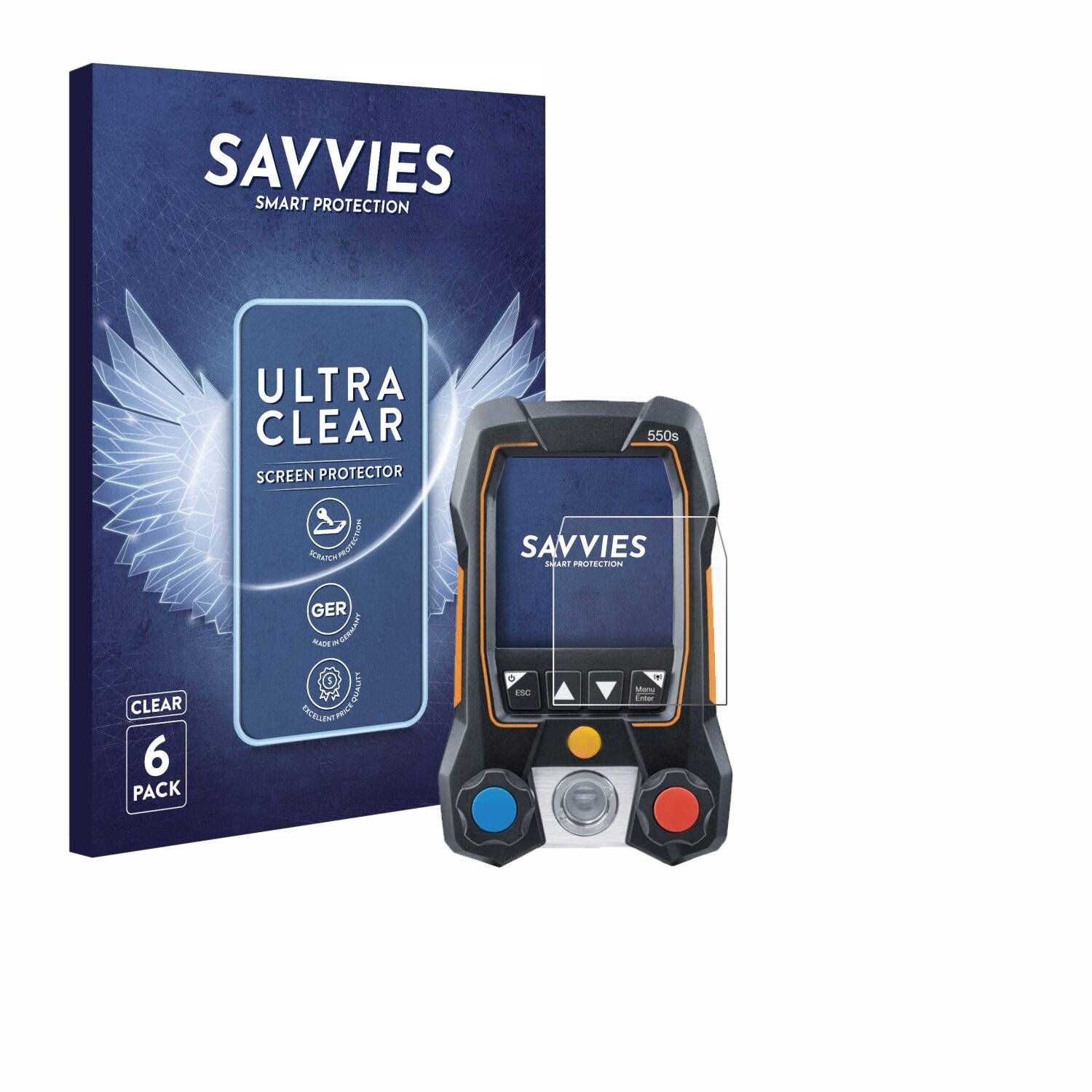 6x Savvies Displayschutz-Folie für Testo