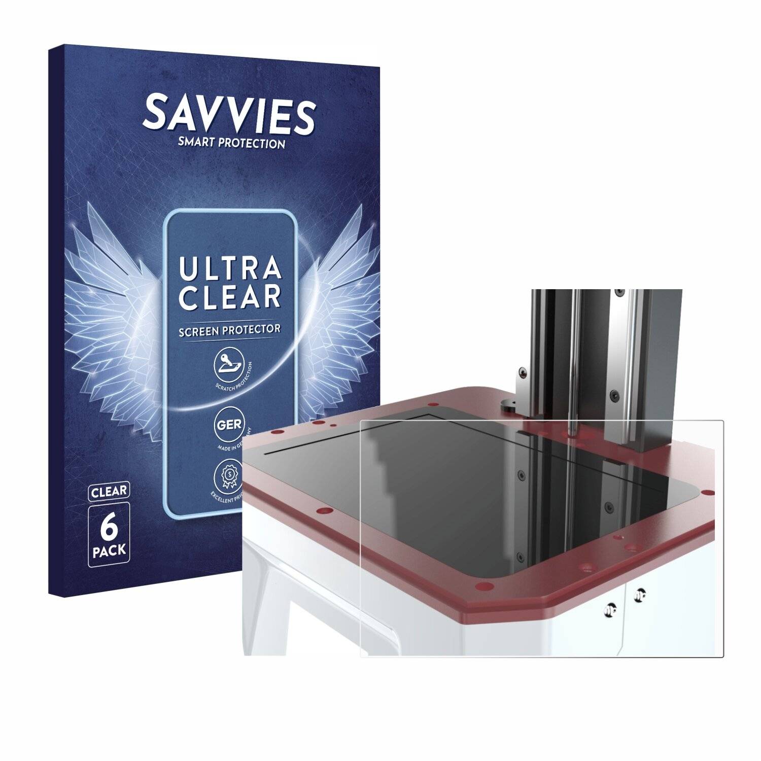 6x Savvies Displayschutz-Folie für Flashforge Foto 9.25 6K monochrome