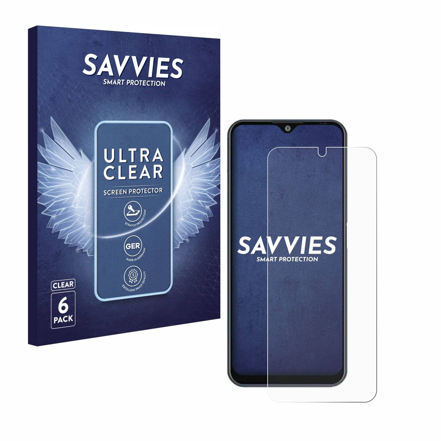 6x Savvies Displayschutz-Folie für ZTE Blade V2020