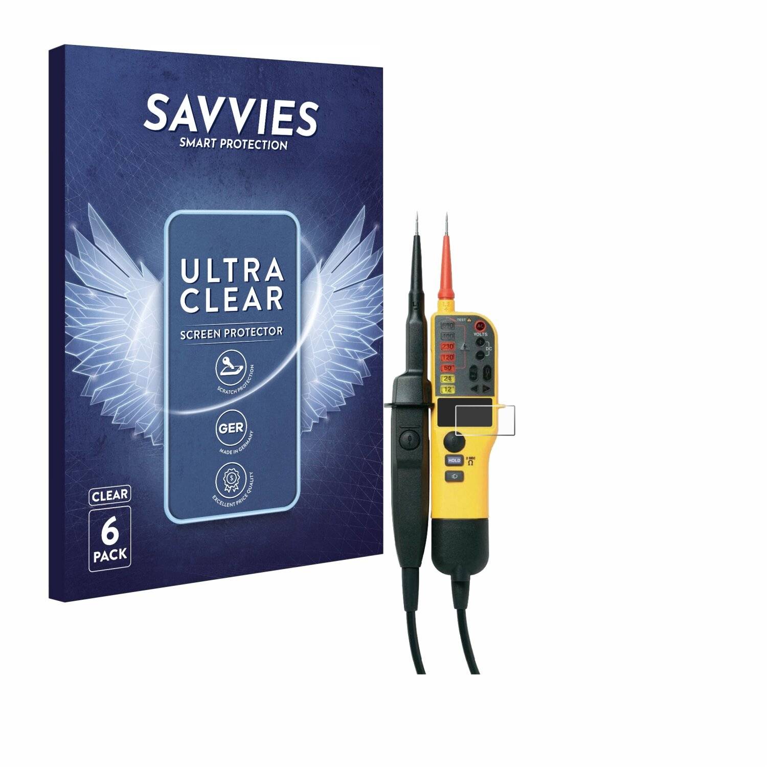 6x Savvies Displayschutz-Folie für Fluke