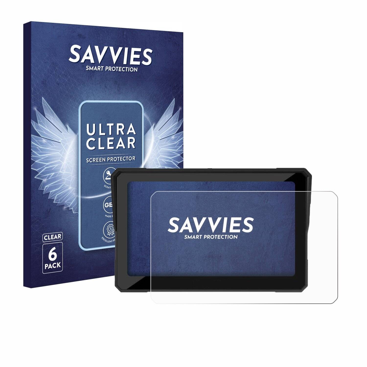 6x Savvies Displayschutz-Folie für Carpuride W702B