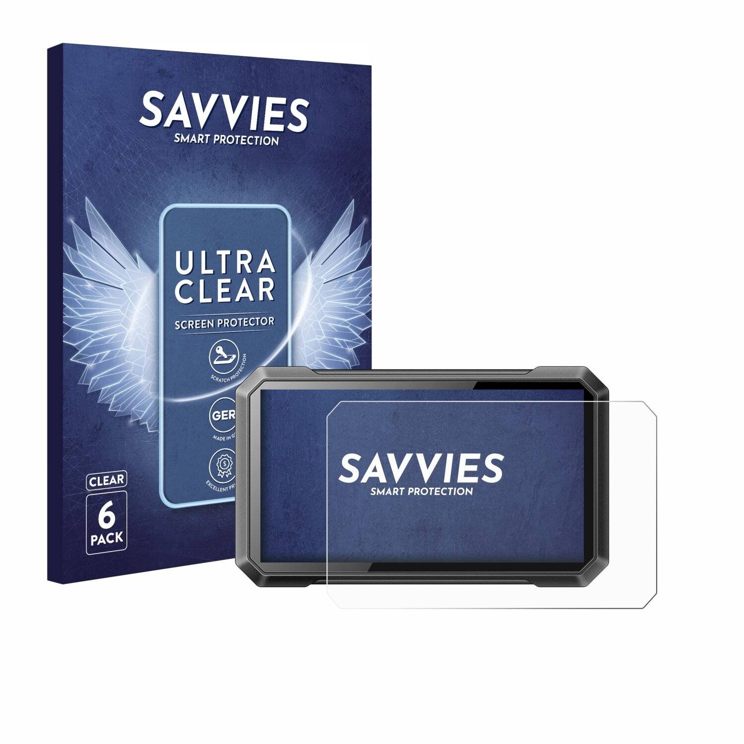 6x Savvies Displayschutz-Folie für Ricoel Motorcycle CarPlay C7
