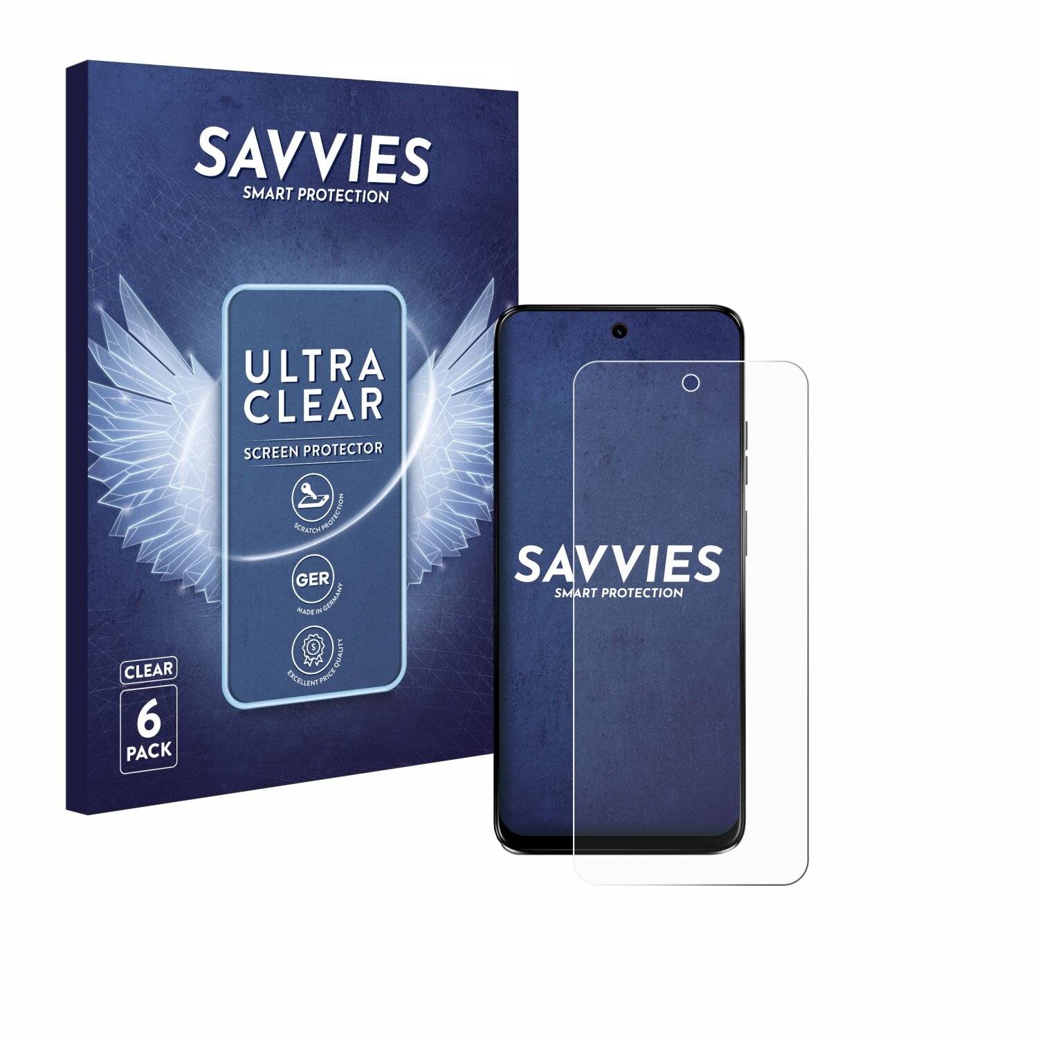 6x Savvies Displayschutz-Folie für Motorola G34