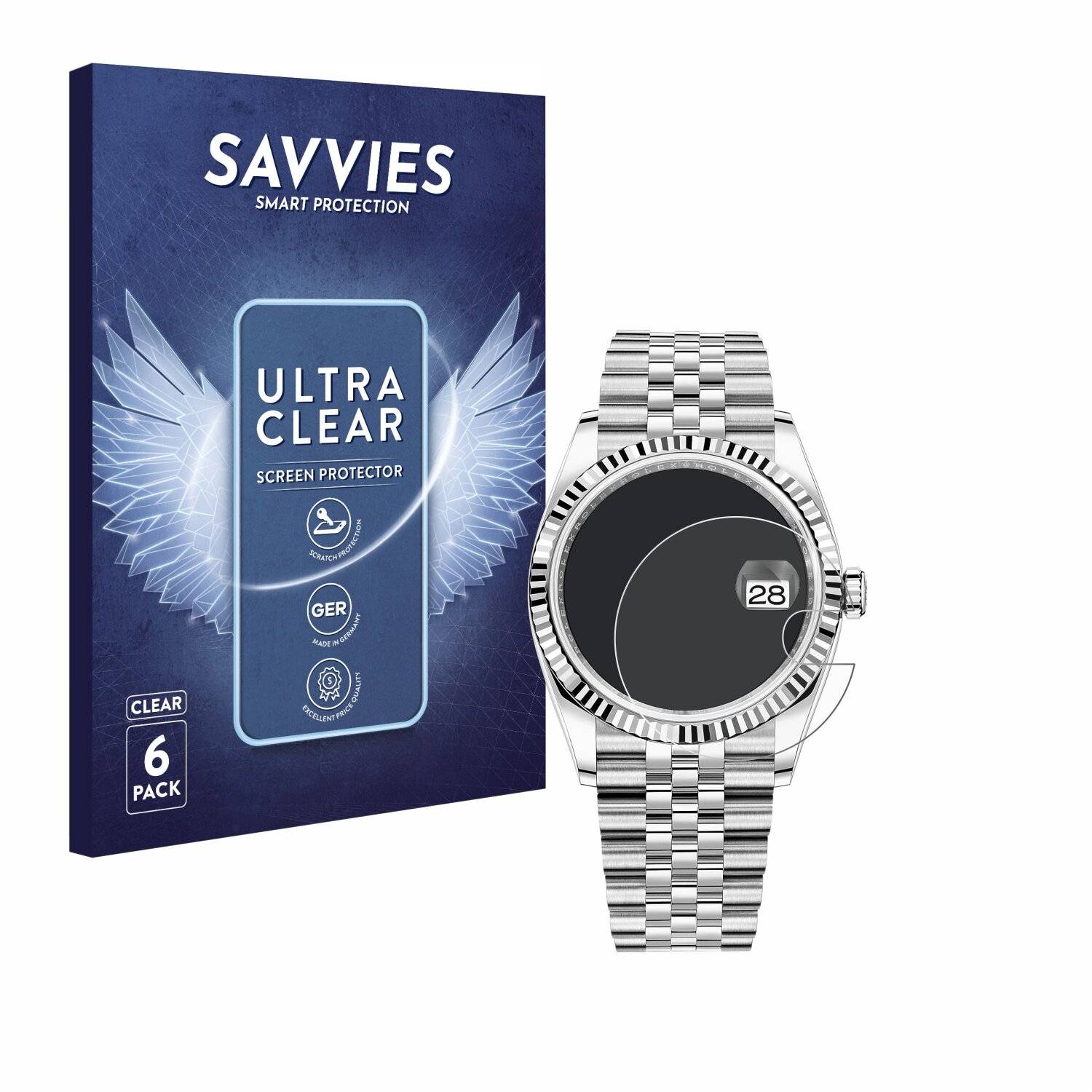 6x Savvies Displayschutz-Folie für Rolex Oyster Perpetual Datejust