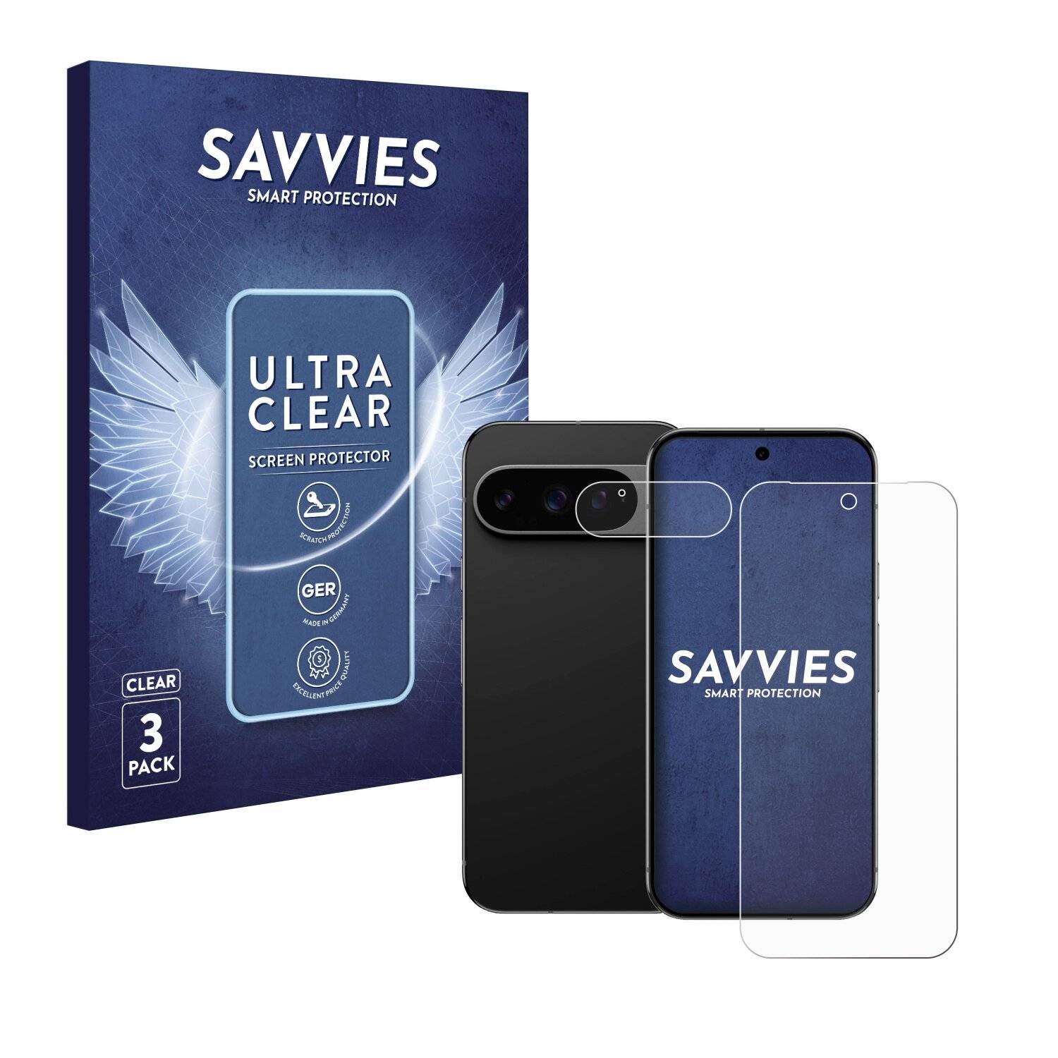 6x Savvies Displayschutz-Folie für Google Pixel 9 Pro XL