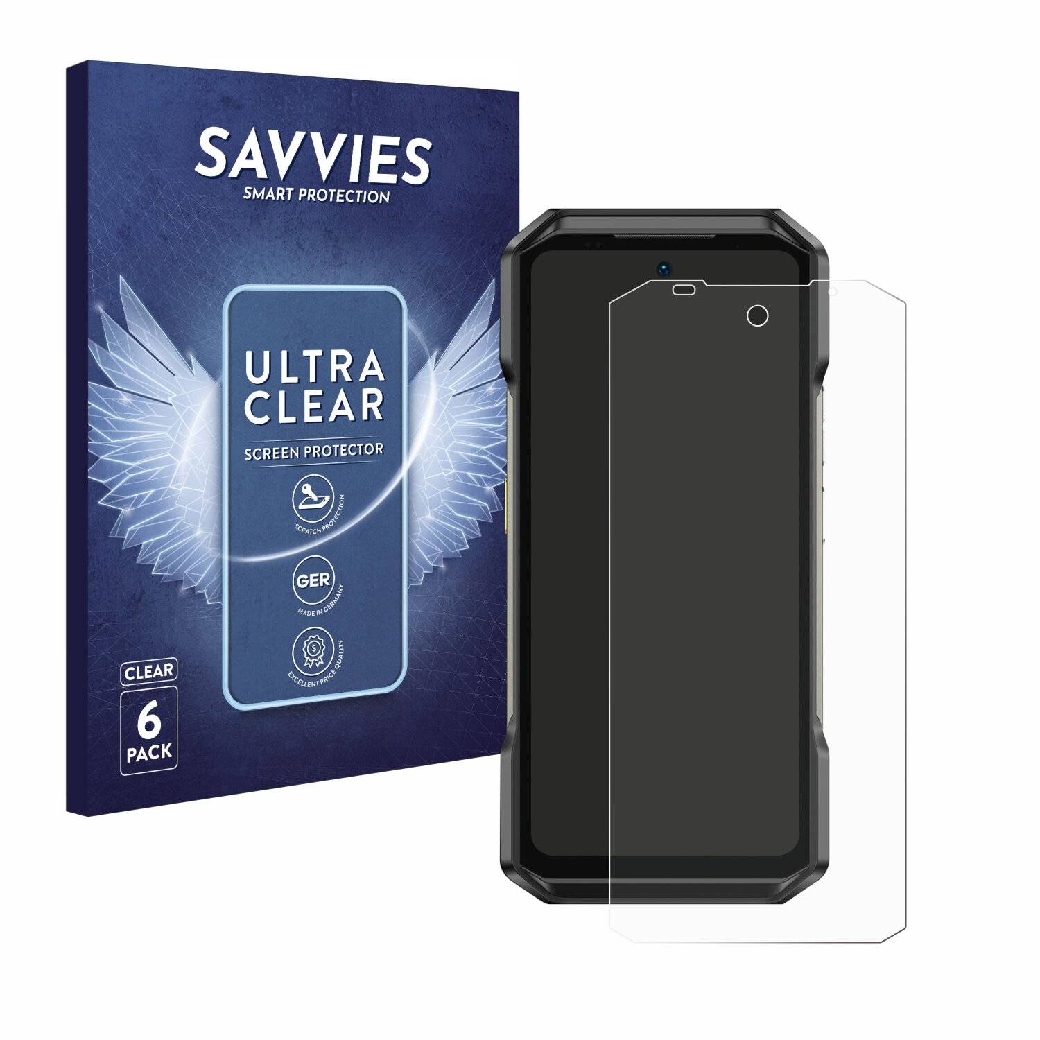 6x Savvies Displayschutz-Folie für Ulefone Armor 27T