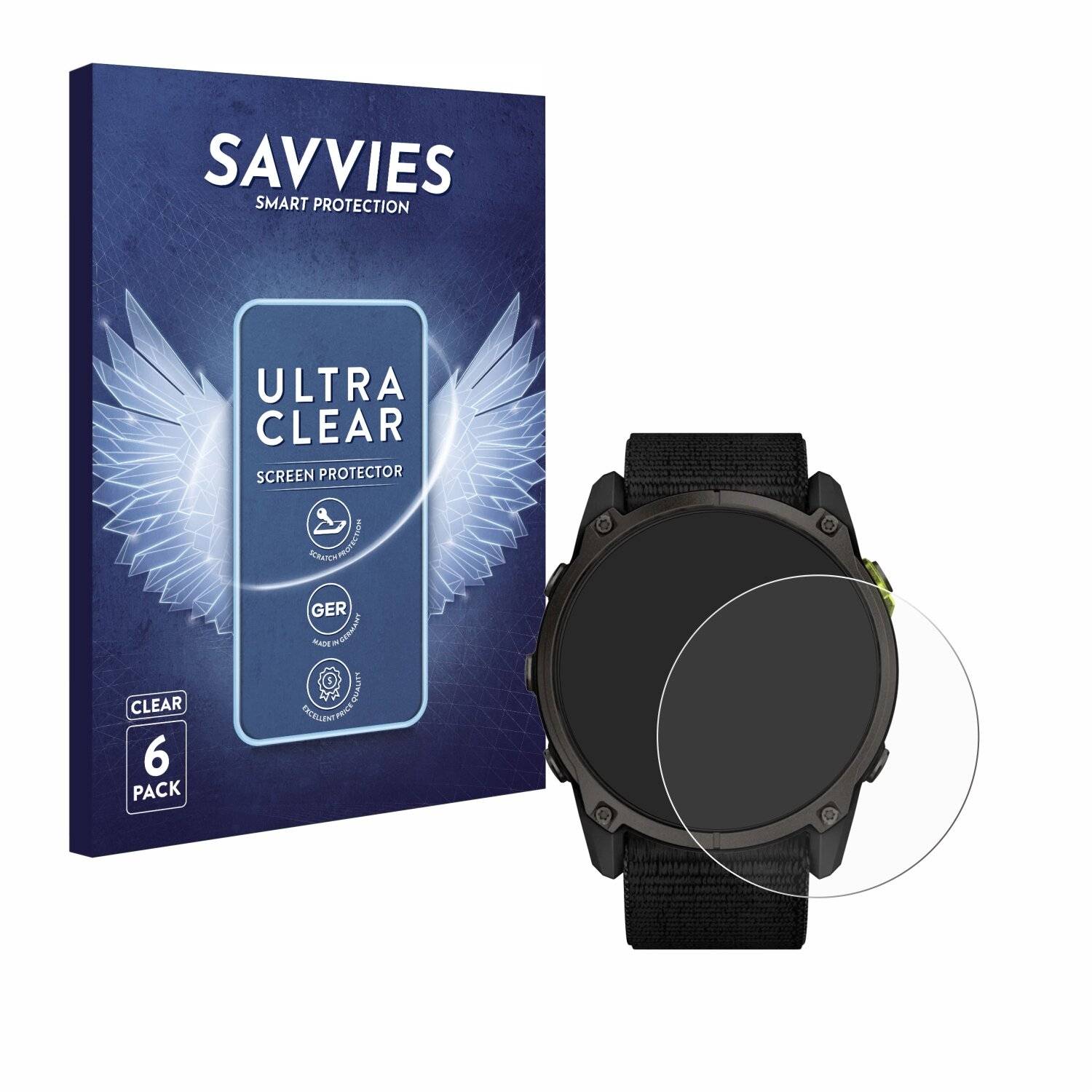 6x Savvies Displayschutz-Folie für Garmin Enduro