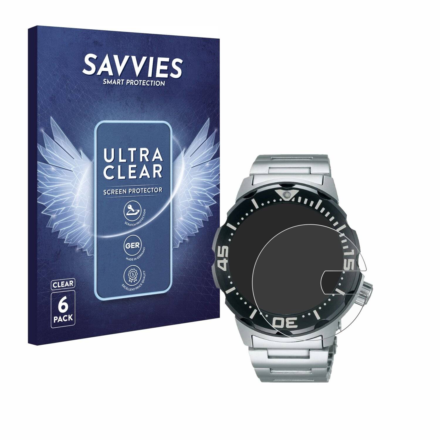 6x Savvies Displayschutz-Folie für Seiko Prospex