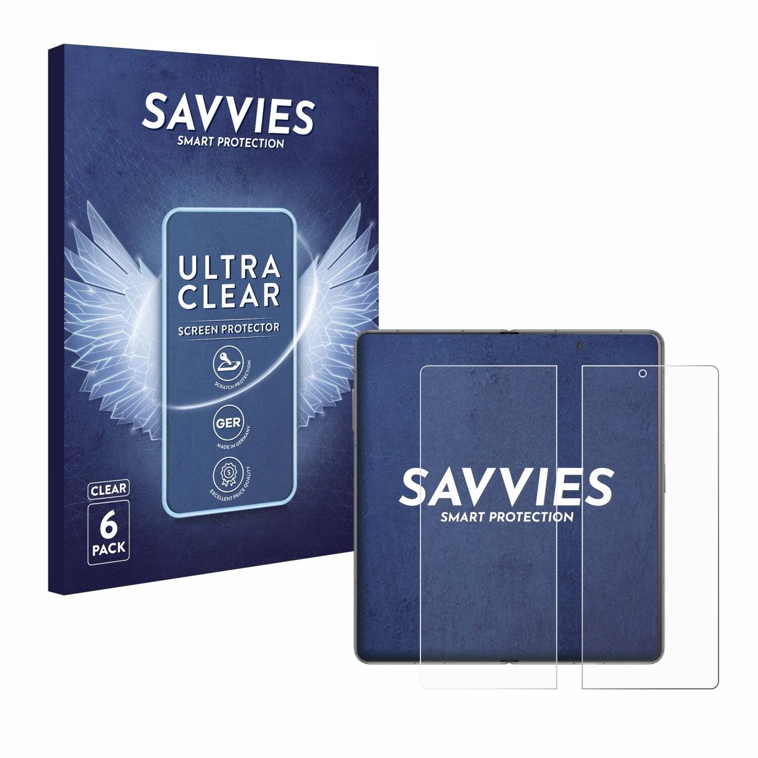 6x Savvies Displayschutz-Folie für Honor Magic V3 (inneres