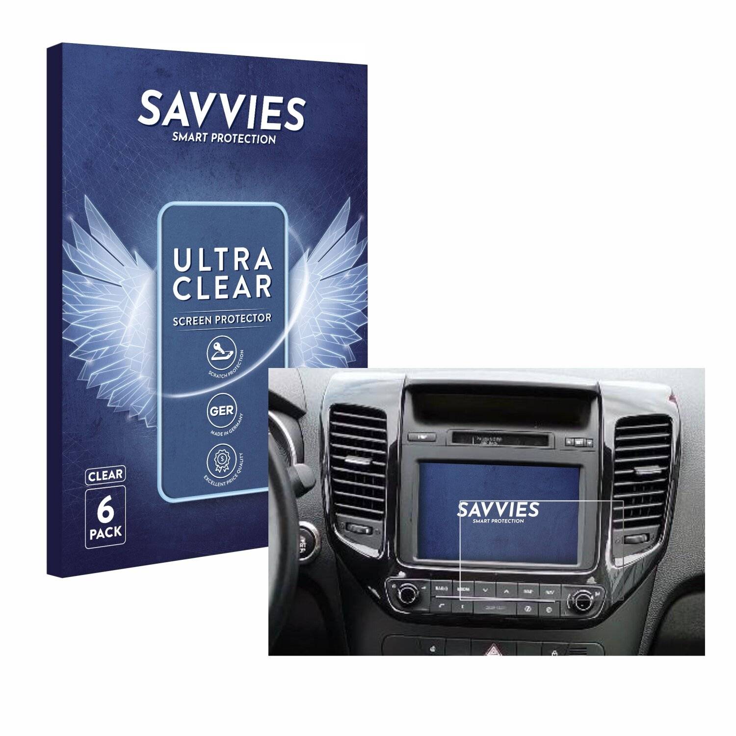 6x Savvies Displayschutz-Folie für Kia Venga BJ 2018