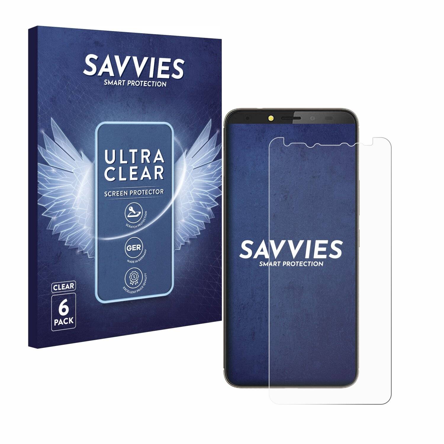 6x Savvies Displayschutz-Folie für Tecno Pouvoir