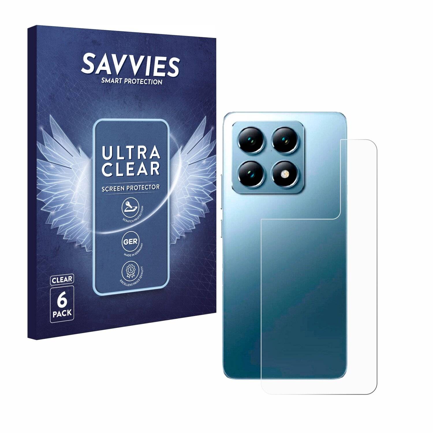 6x Savvies Displayschutz-Folie für Xiaomi 14T Pro