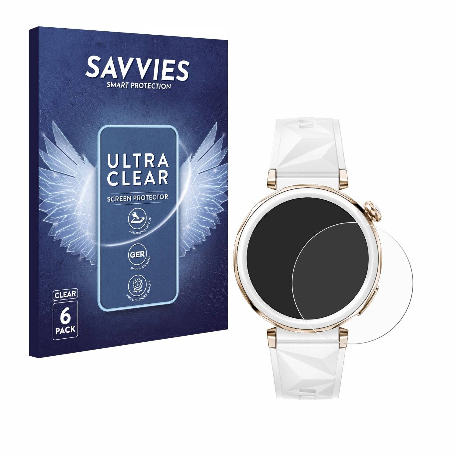 6x Savvies Displayschutz-Folie für Huawei Watch GT 5 Pro (42